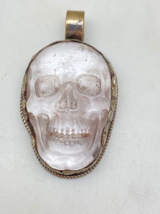 quartz crystal carved,handcrafted,tibetan silver,ethnic,tribal,Himalayan,Nepalese,