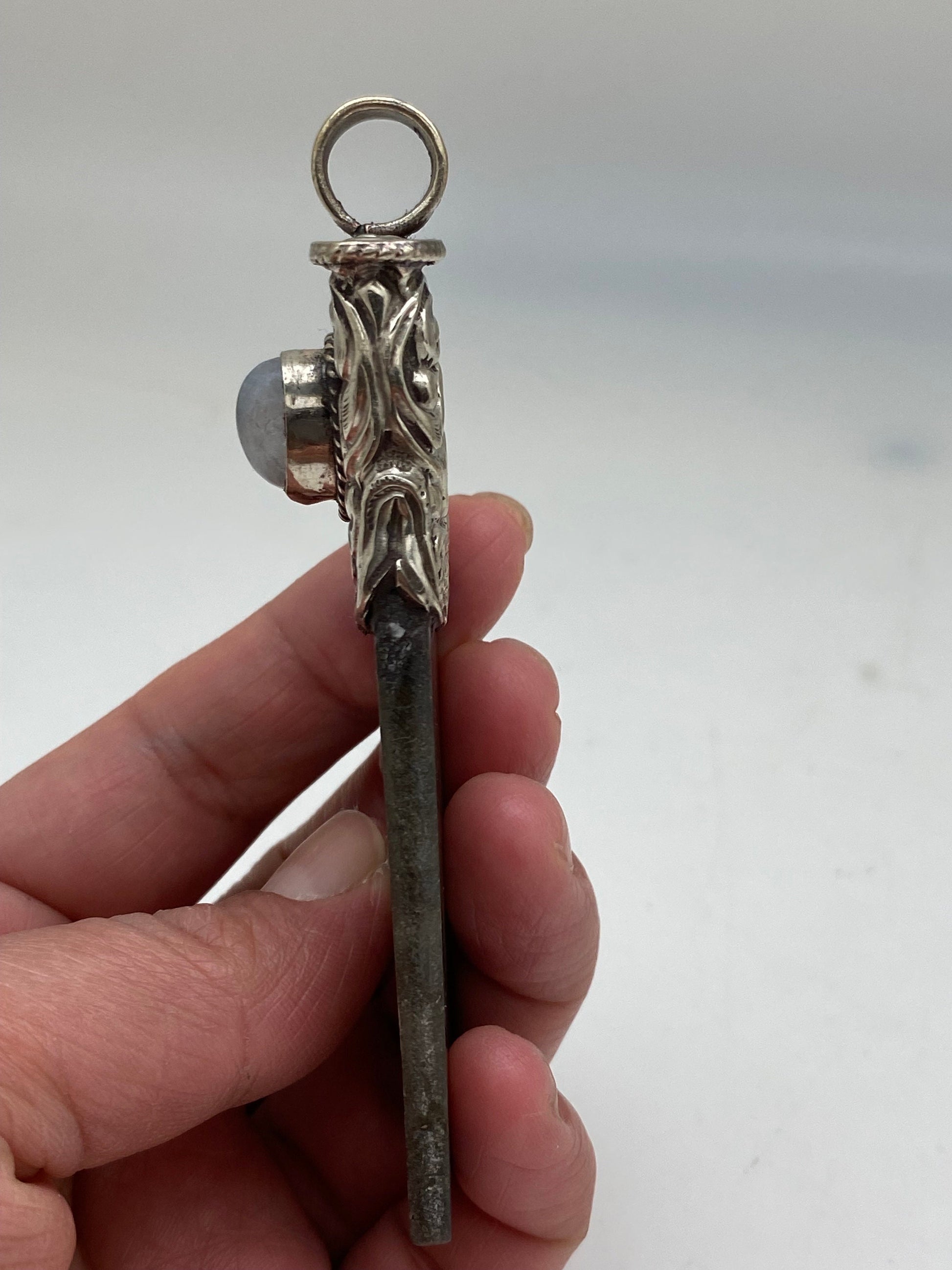 labradorite pendant, moon stone, handcrafted,tibetan repousse silver, ethnic,tibetan design,Himalayan,Nepalese