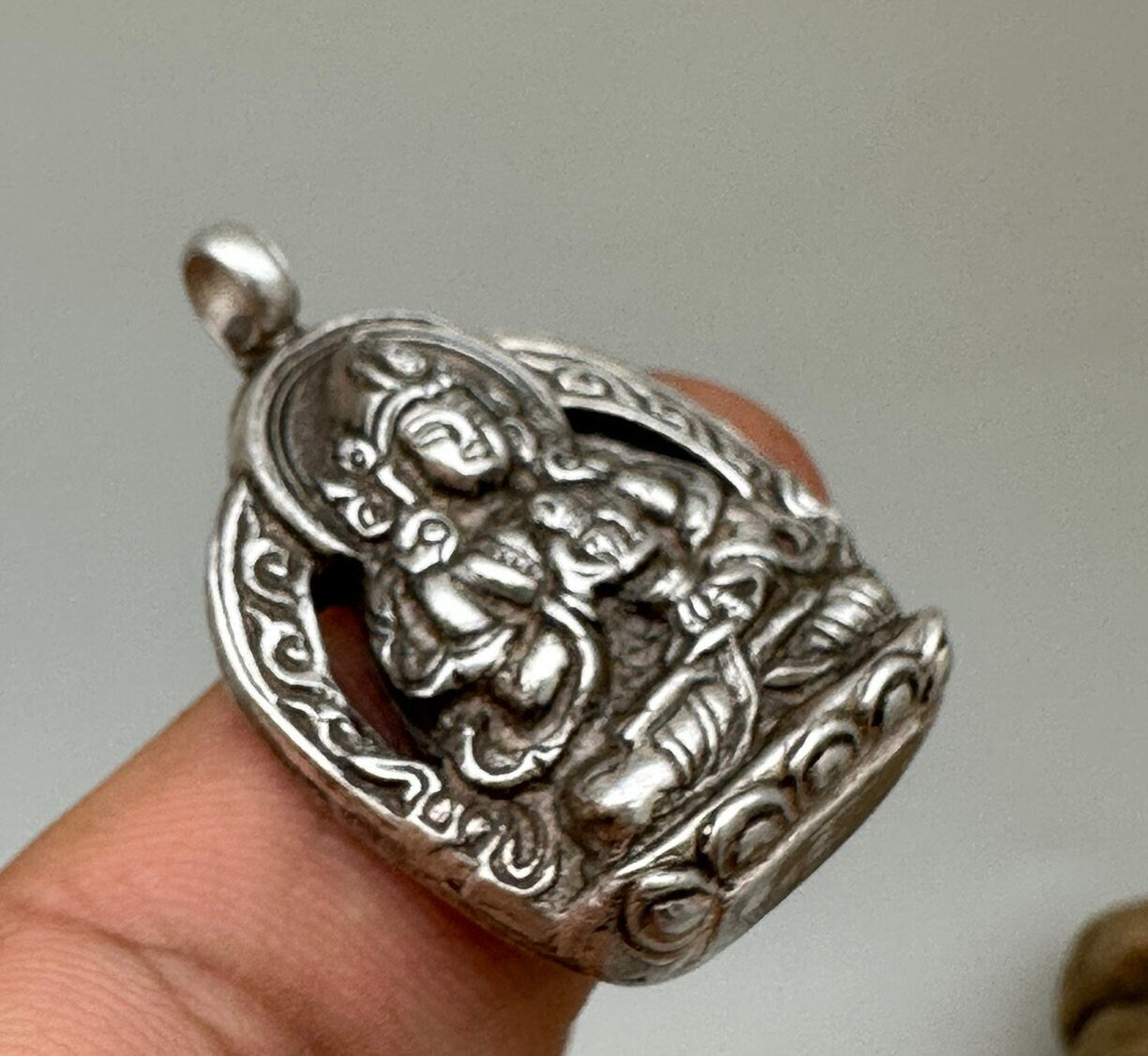 Vajrasattwa pendant, sterling silver, handcrafted, spiritual strength, enlightenment,Buddha,Tibet,Nepal,