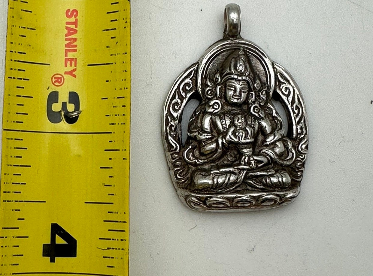 Vajrasattwa pendant, sterling silver, handcrafted, spiritual strength, enlightenment,Buddha,Tibet,Nepal,