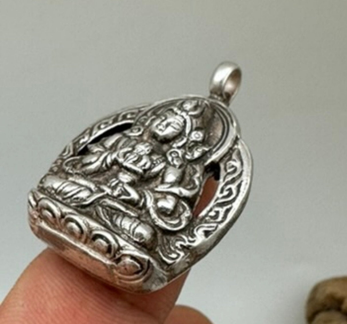 Vajrasattwa pendant, sterling silver, handcrafted, spiritual strength, enlightenment,Buddha,Tibet,Nepal,