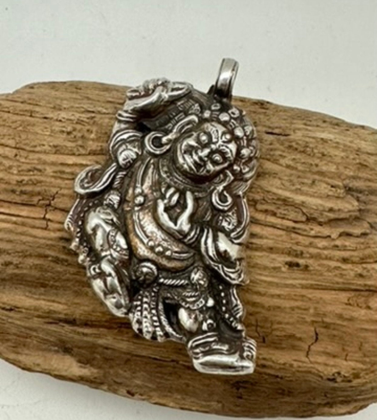 Vajrapani pendant, handcrafted,sterling silver, amulet,spiritual,protection,Himalayan,Nepal,Tibet