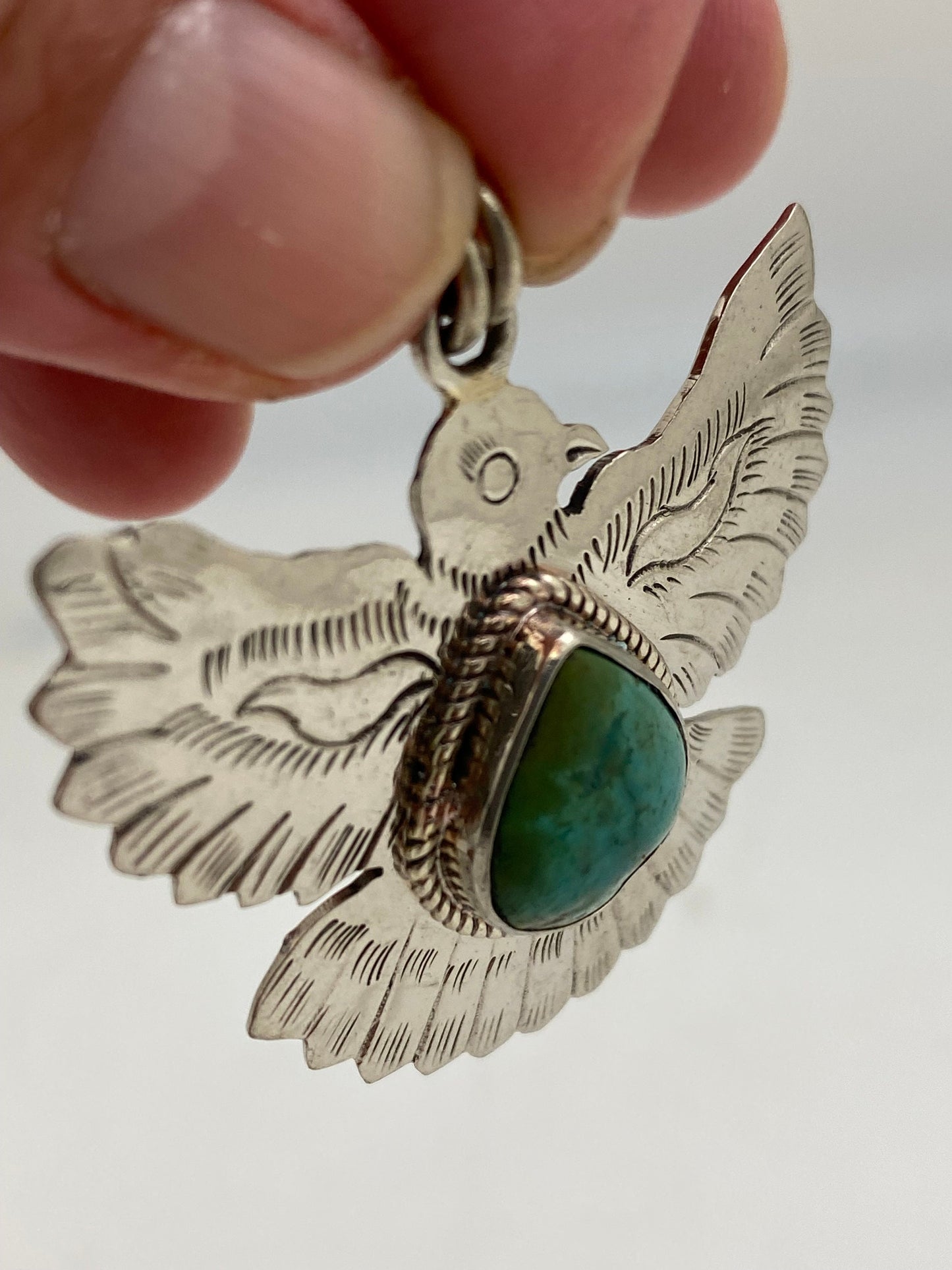 Eagle pendant, turquoise,handcrafted,tibetan silver, ethnic,tibetan design,Himalayan,Nepalese
