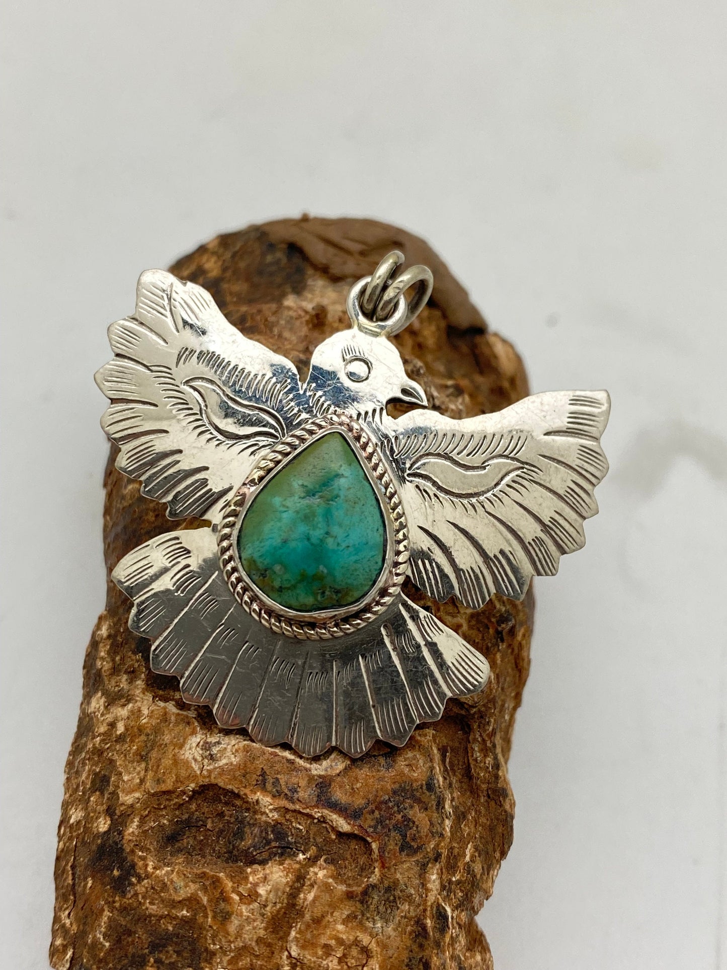 Eagle pendant, turquoise,handcrafted,tibetan silver, ethnic,tibetan design,Himalayan,Nepalese