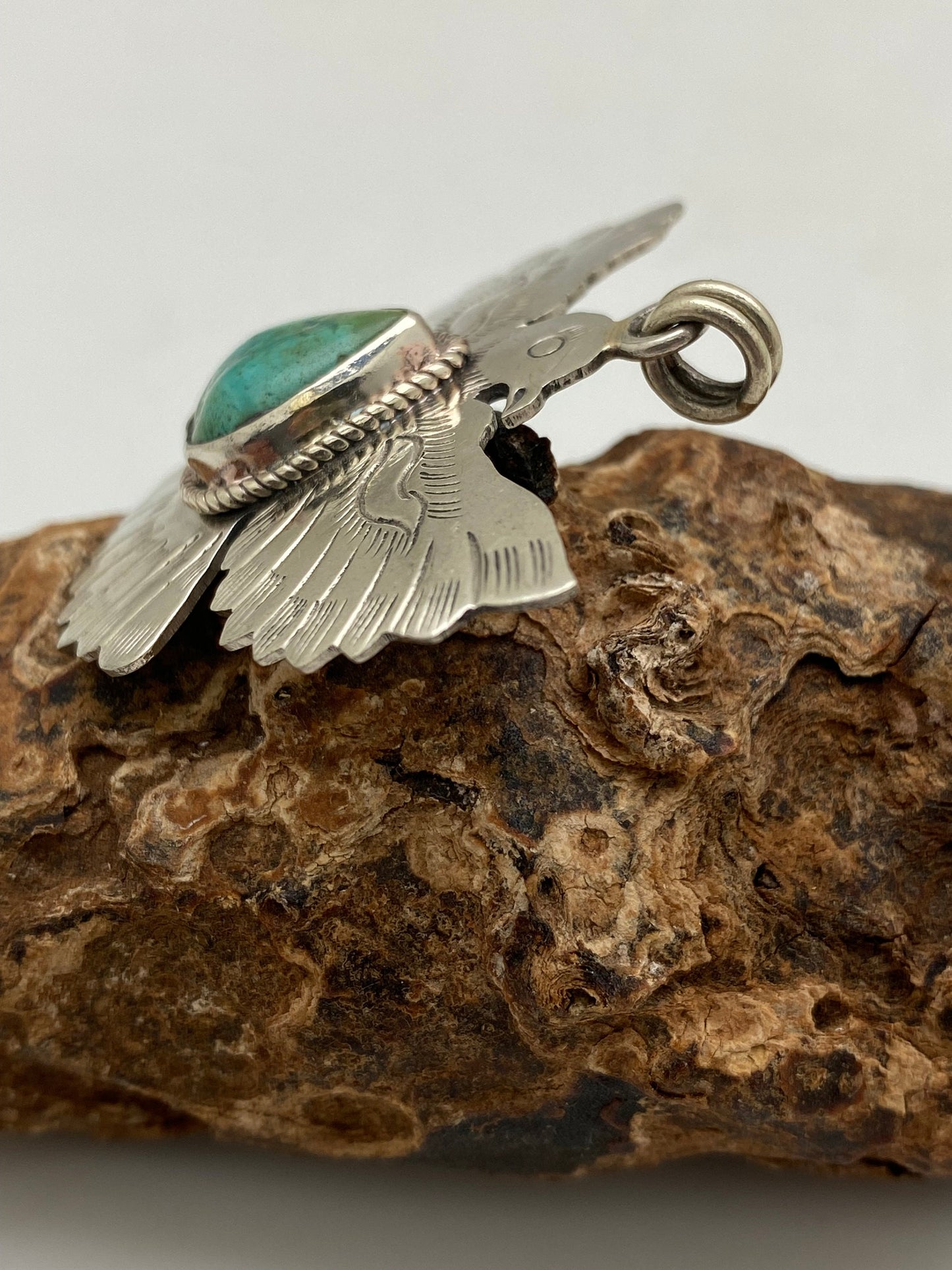 Eagle pendant, turquoise,handcrafted,tibetan silver, ethnic,tibetan design,Himalayan,Nepalese