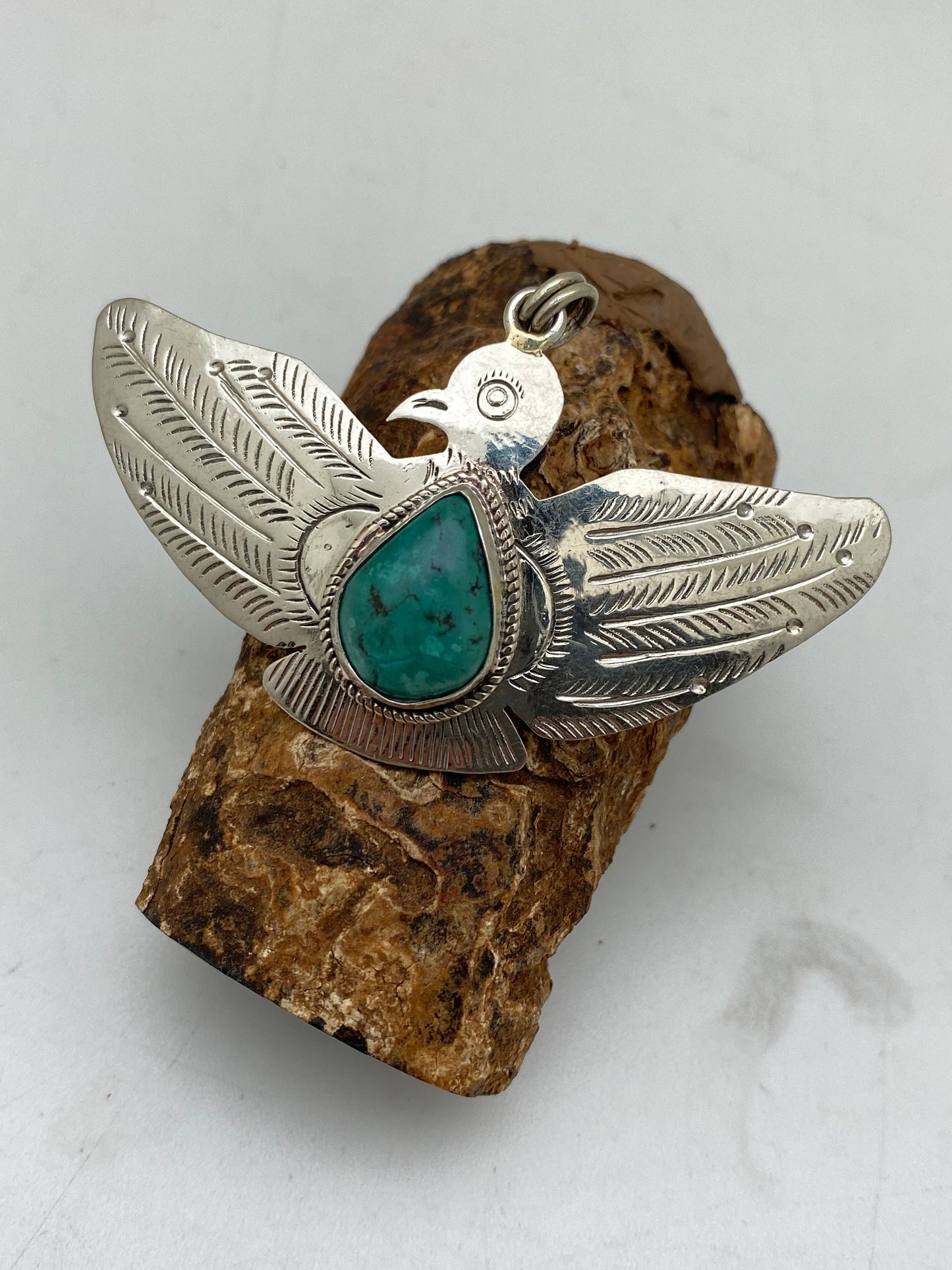 Eagle pendant, turquoise,tibetan silver, handcrafted,himalayan,ethnic,tibetan design,nepalese