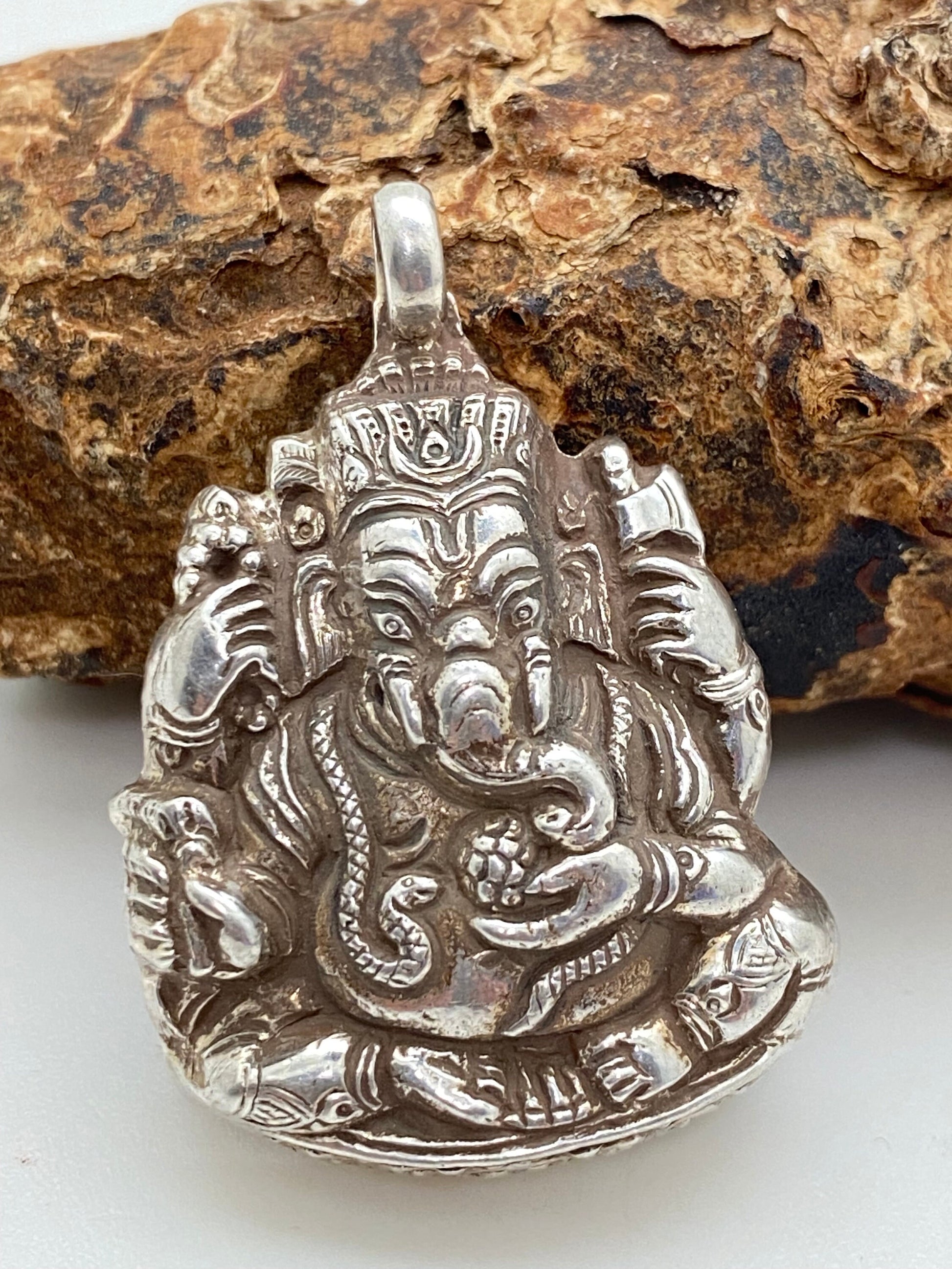 Ganesh pendant,handcrafted,sterling silver,spiritual,protection, Hindu, Buddhist Deity,Himalayan,Nepalese