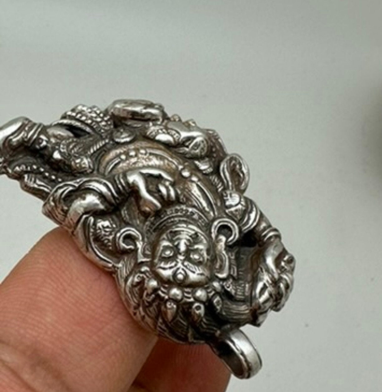 Vajrapani pendant, handcrafted,sterling silver, amulet,spiritual,protection,Himalayan,Nepal,Tibet