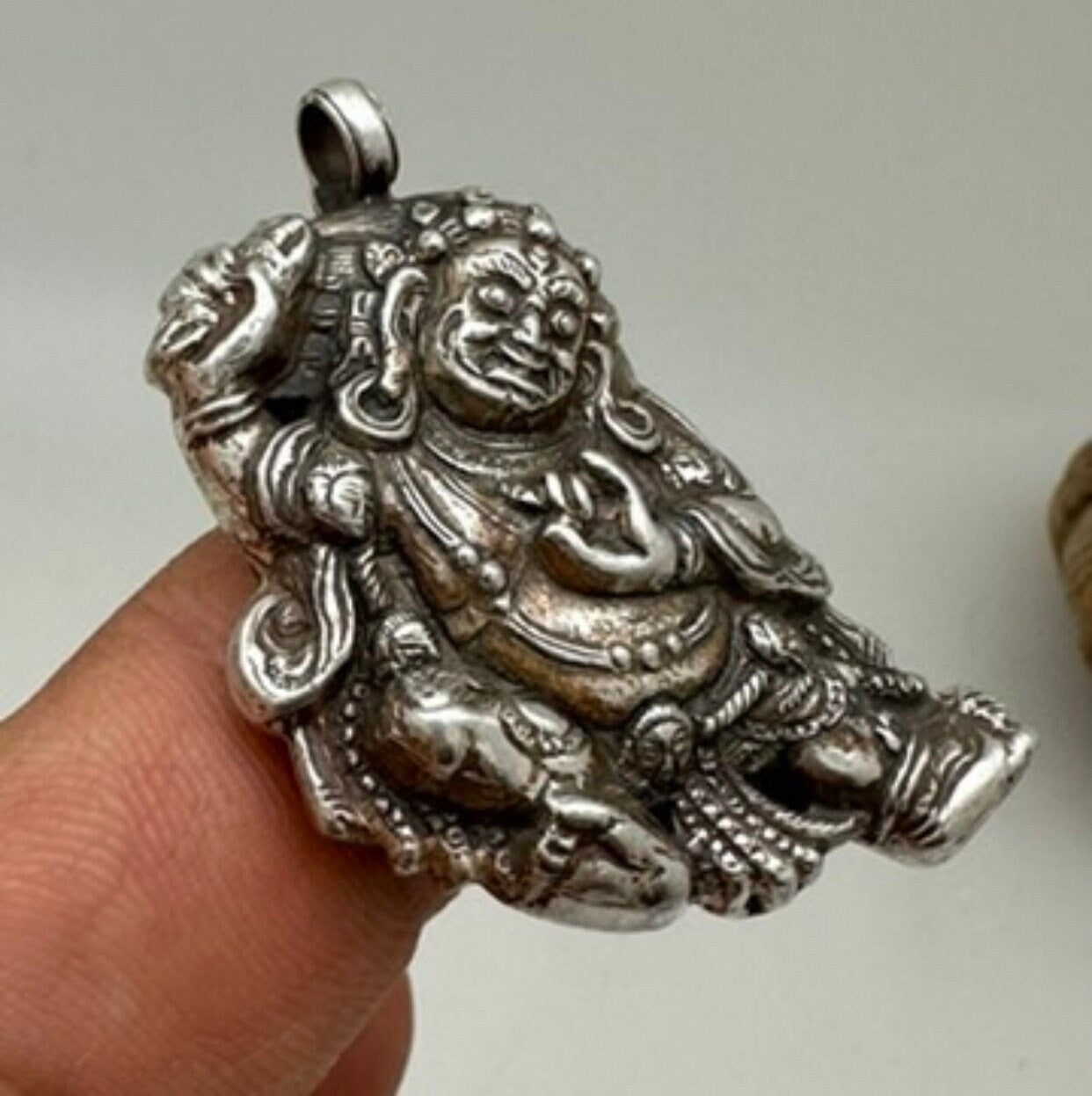 Vajrapani pendant, handcrafted,sterling silver, amulet,spiritual,protection,Himalayan,Nepal,Tibet