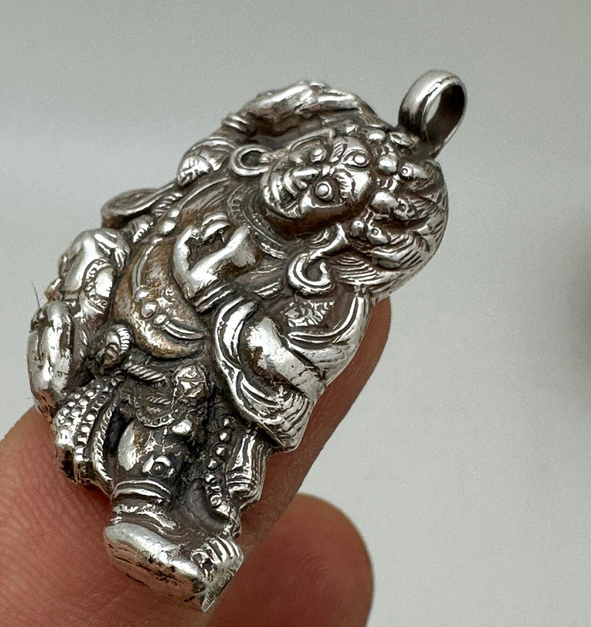 Vajrapani pendant, handcrafted,sterling silver, amulet,spiritual,protection,Himalayan,Nepal,Tibet