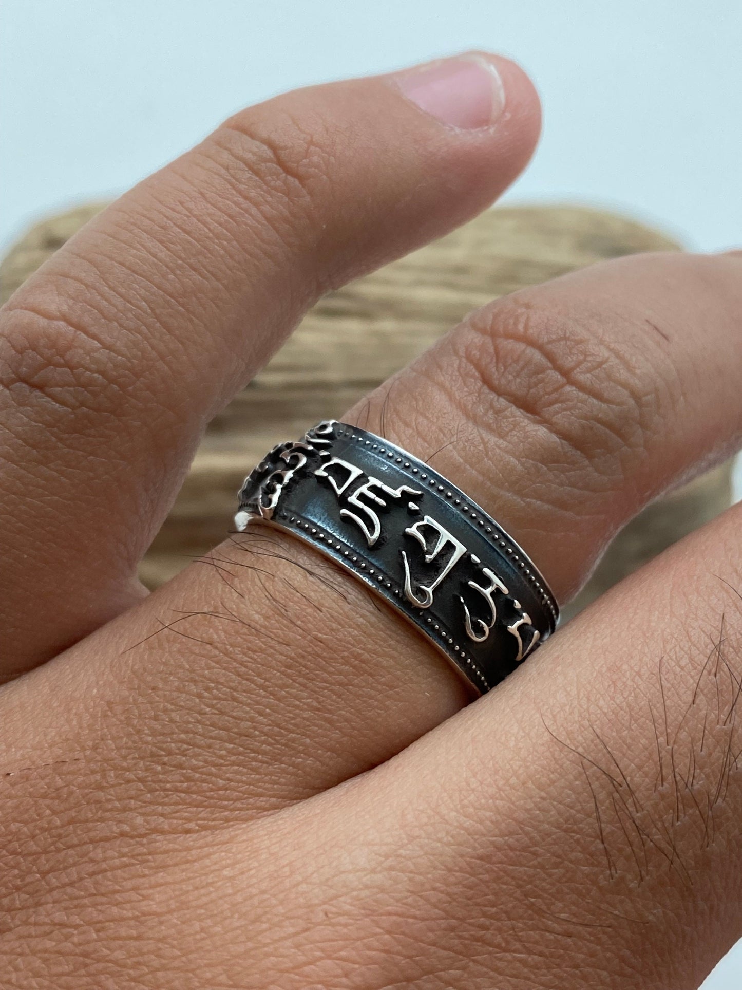 Padmasambhava , Guru rinpoche, mantra ring , sterling silver, free size