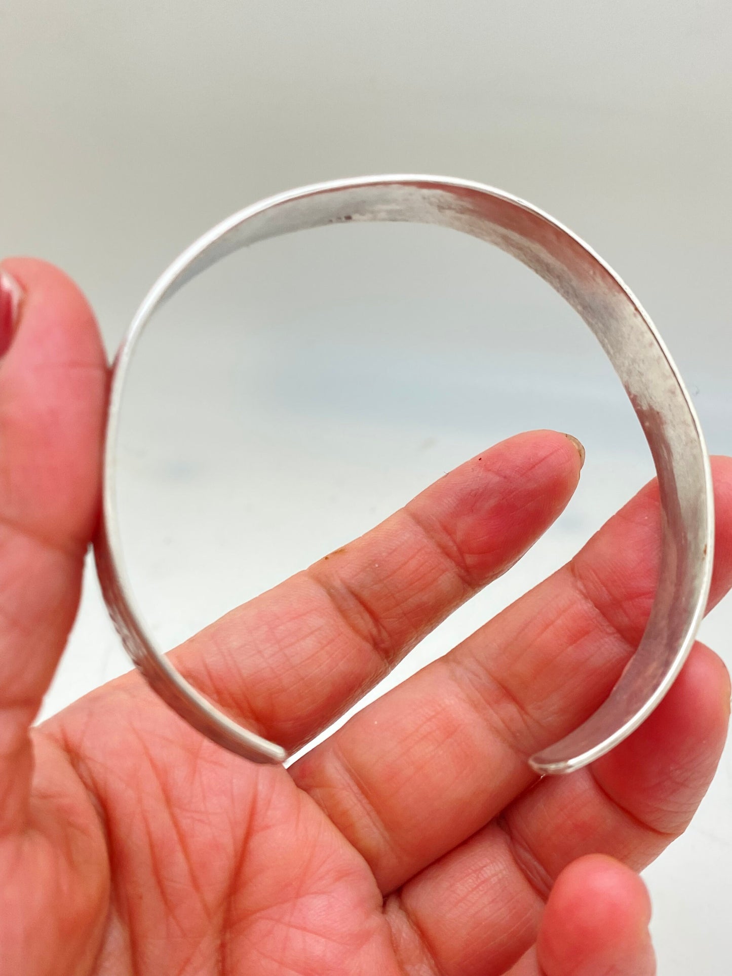 sterling silver bangle, cuff bracelet, handcrafted,adjustable,Nepalese