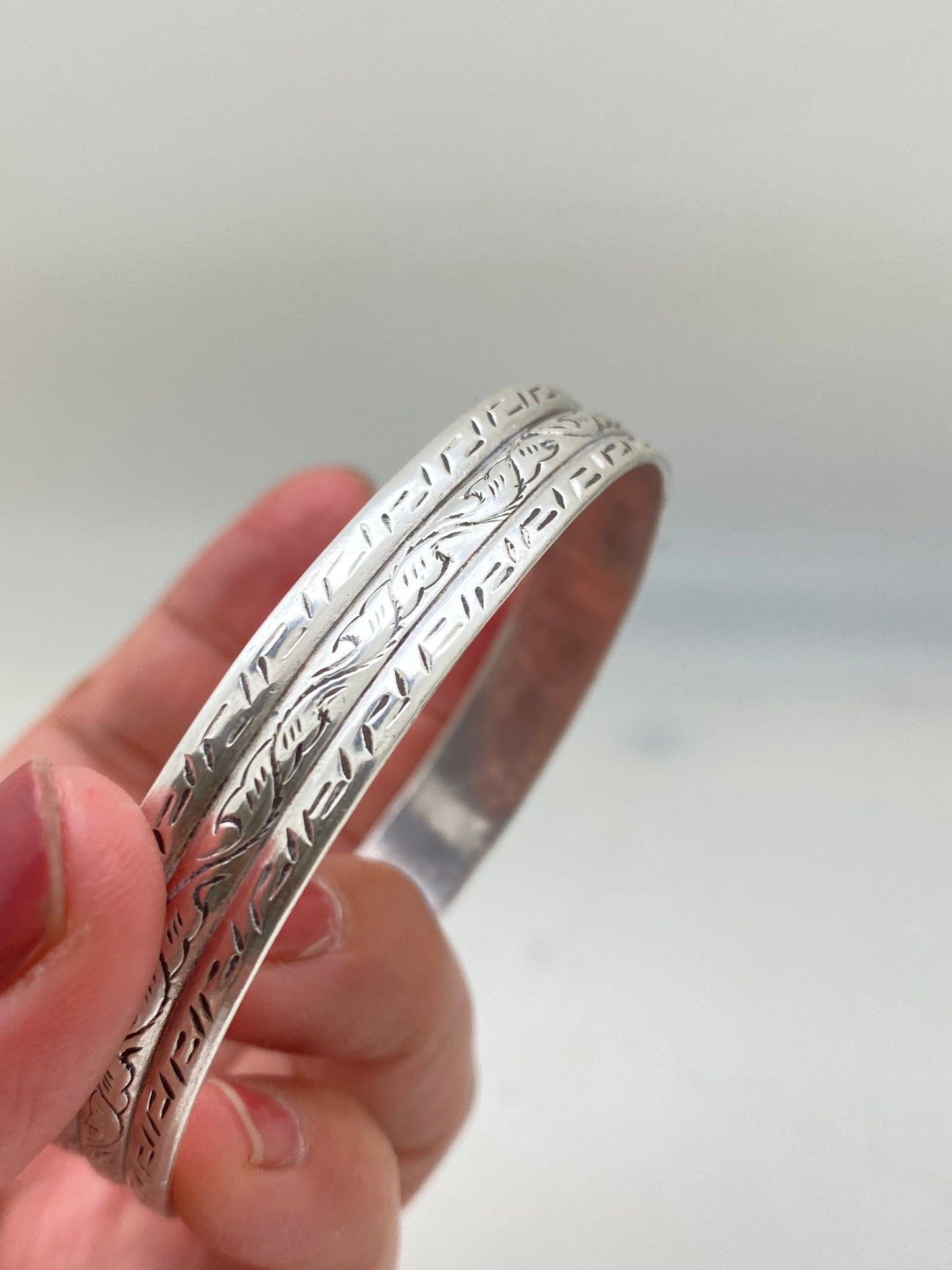 sterling silver bangle, cuff bracelet, handcrafted,adjustable,Nepalese