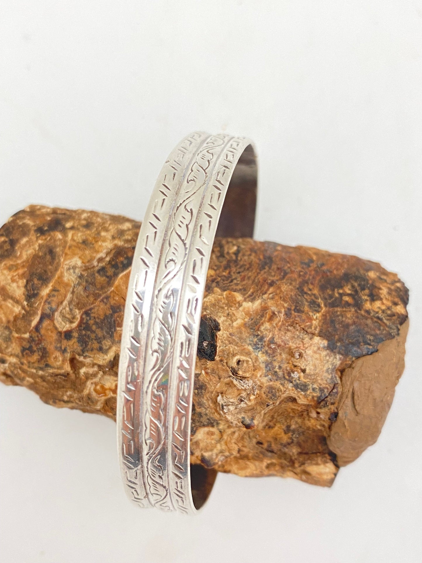 sterling silver bangle, cuff bracelet, handcrafted,adjustable,Nepalese