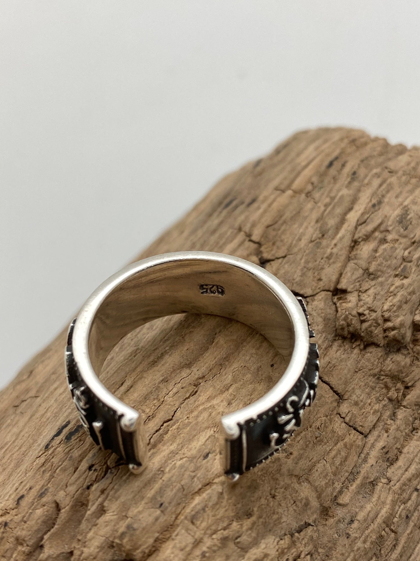 Handcrafted Sterling Silver Medicine Buddha Mantra Ring