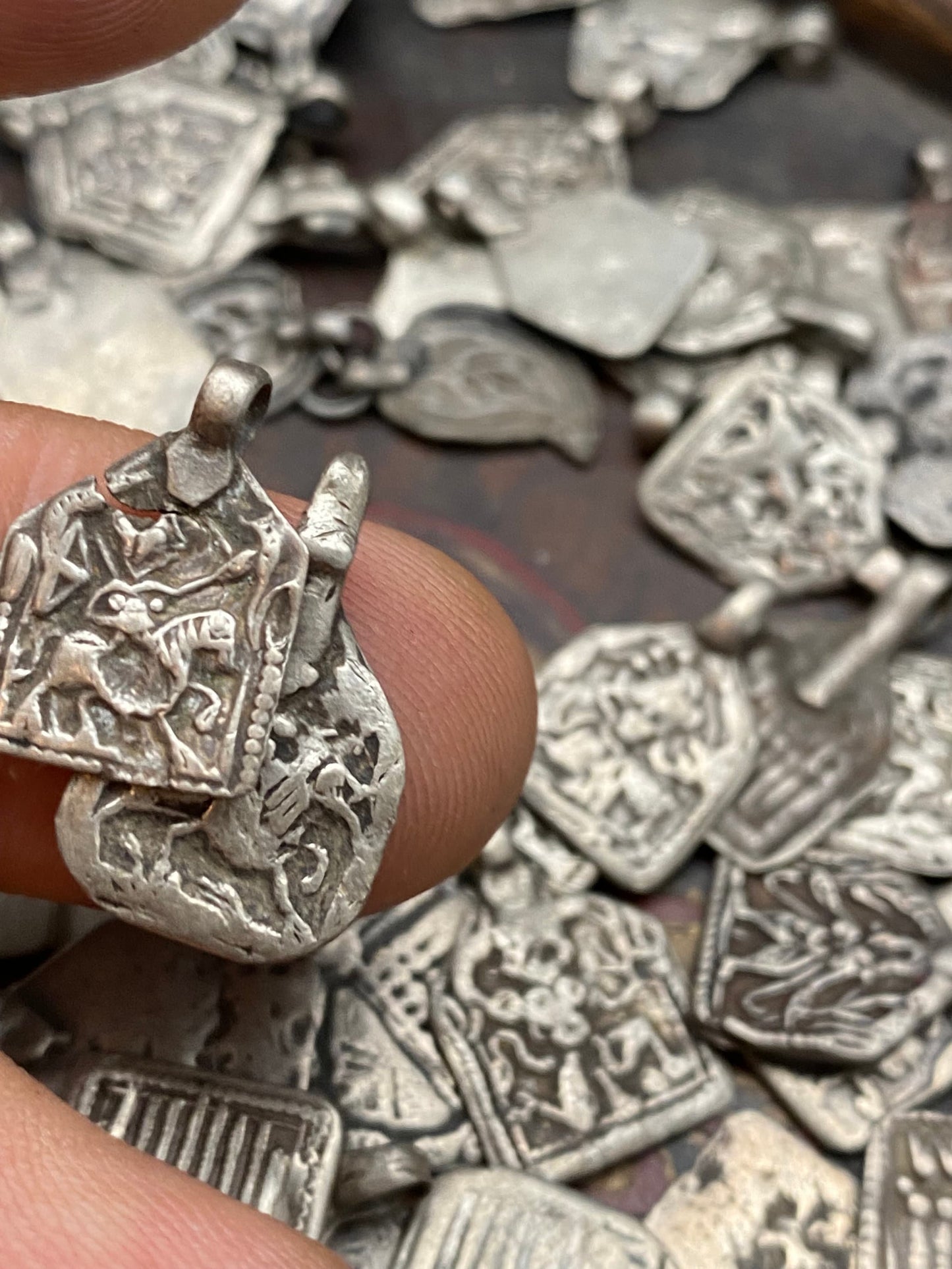 vintage sterling silver amulet, master handcrafted, price for each