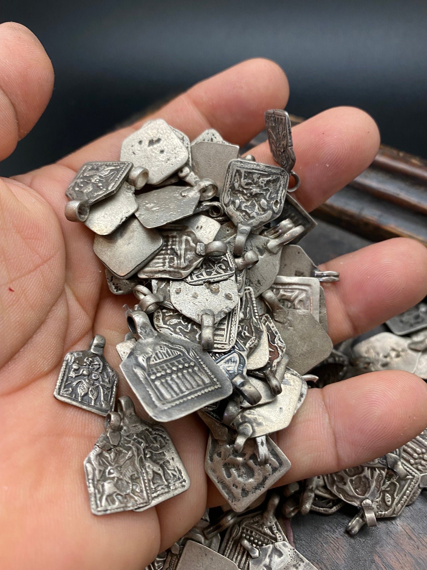 vintage sterling silver amulet, master handcrafted, price for each