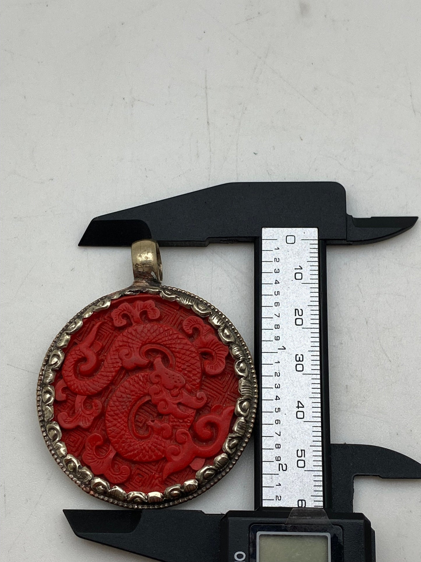 Cinnabar dragon pendant, handcrafted ,Tibetansilver,handcrafted,tibetan design,Himalayan,Nepalese