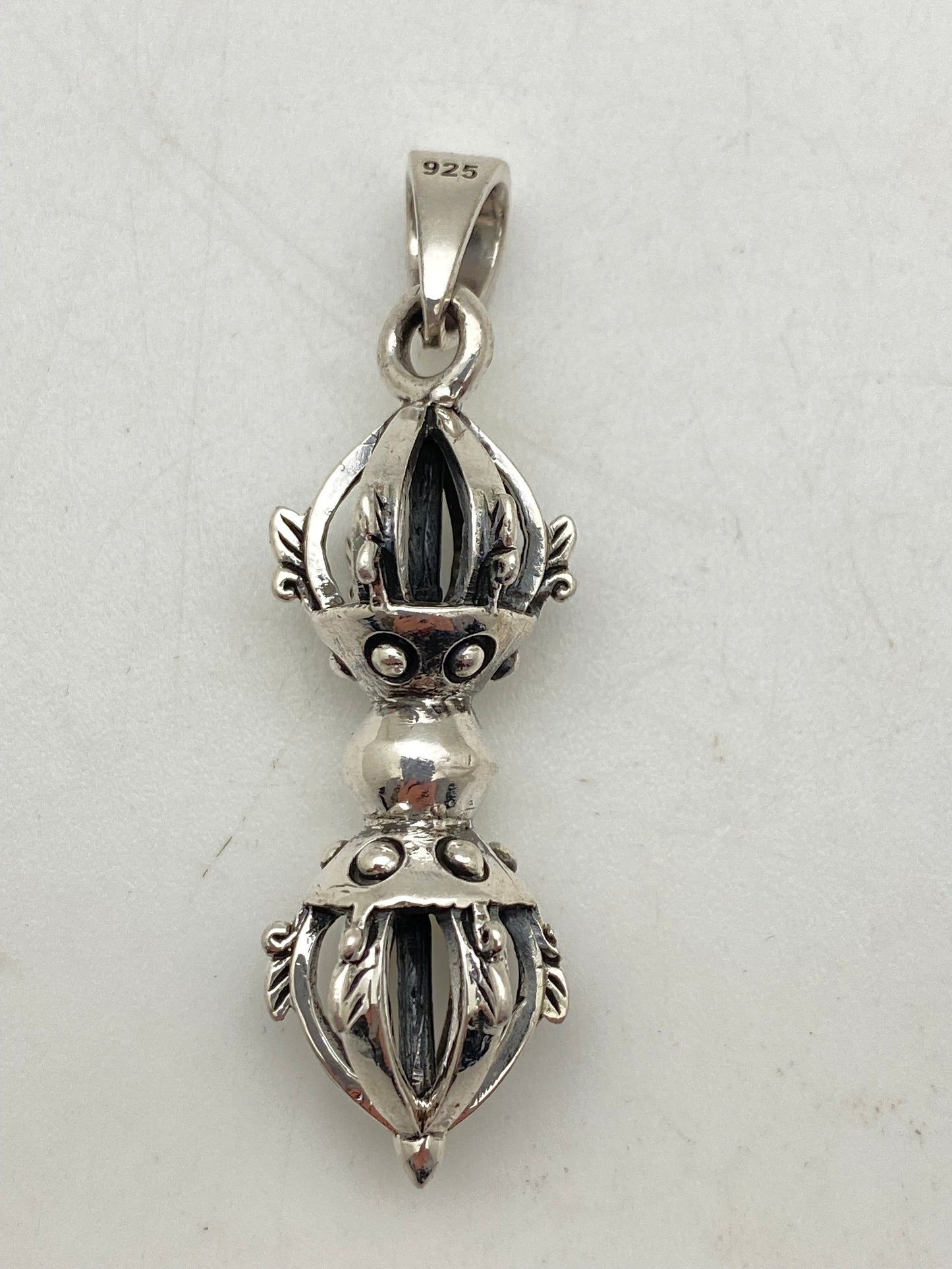 Vajra pendant,sterling silver,handcrafted,meditation,spiritual,Himalayan,Nepalese