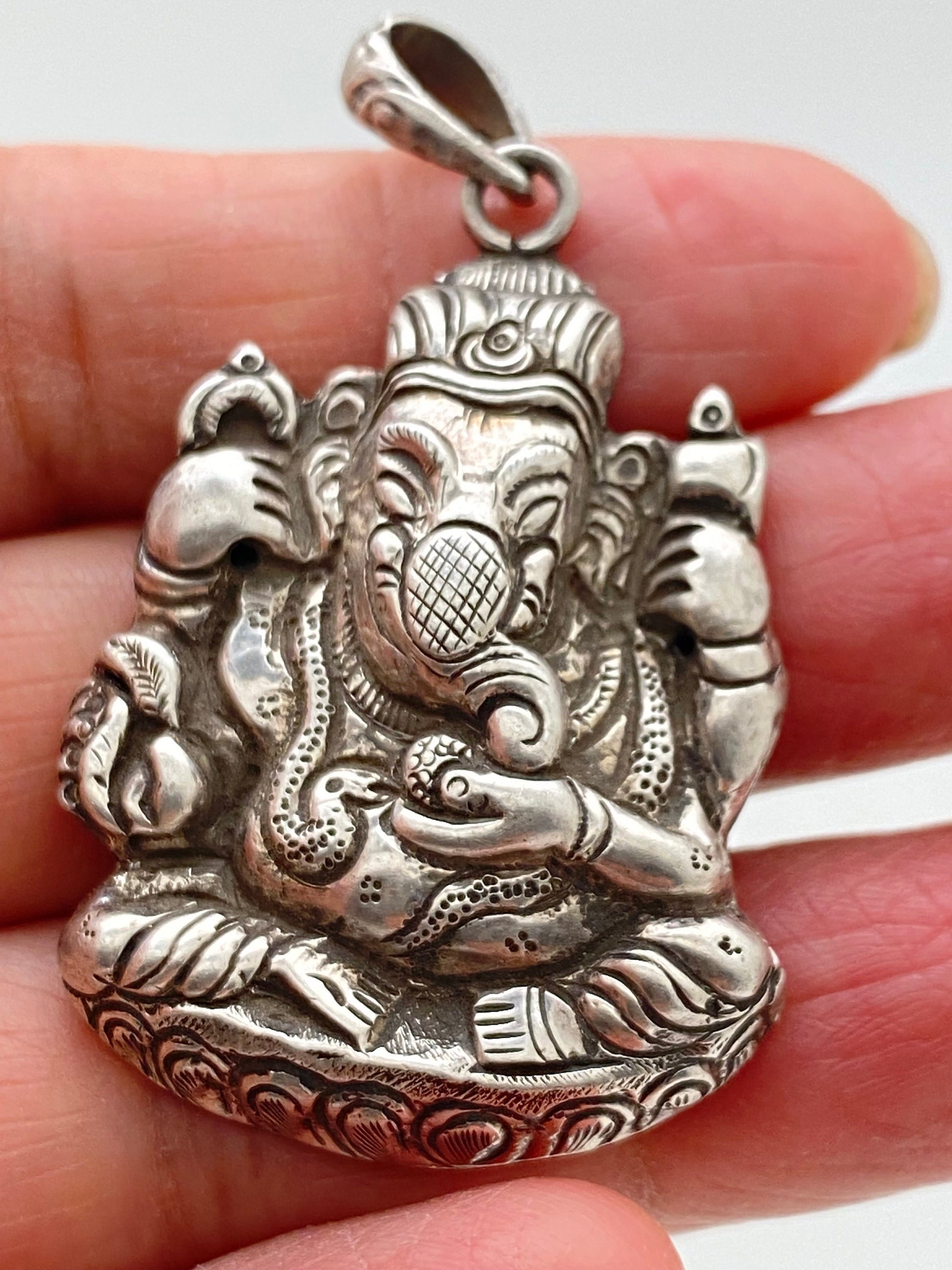 Ganesh pendant,handcrafted,sterling silver,spiritual,protection, Hindu, Buddhist Deity,Himalayan,Nepalese