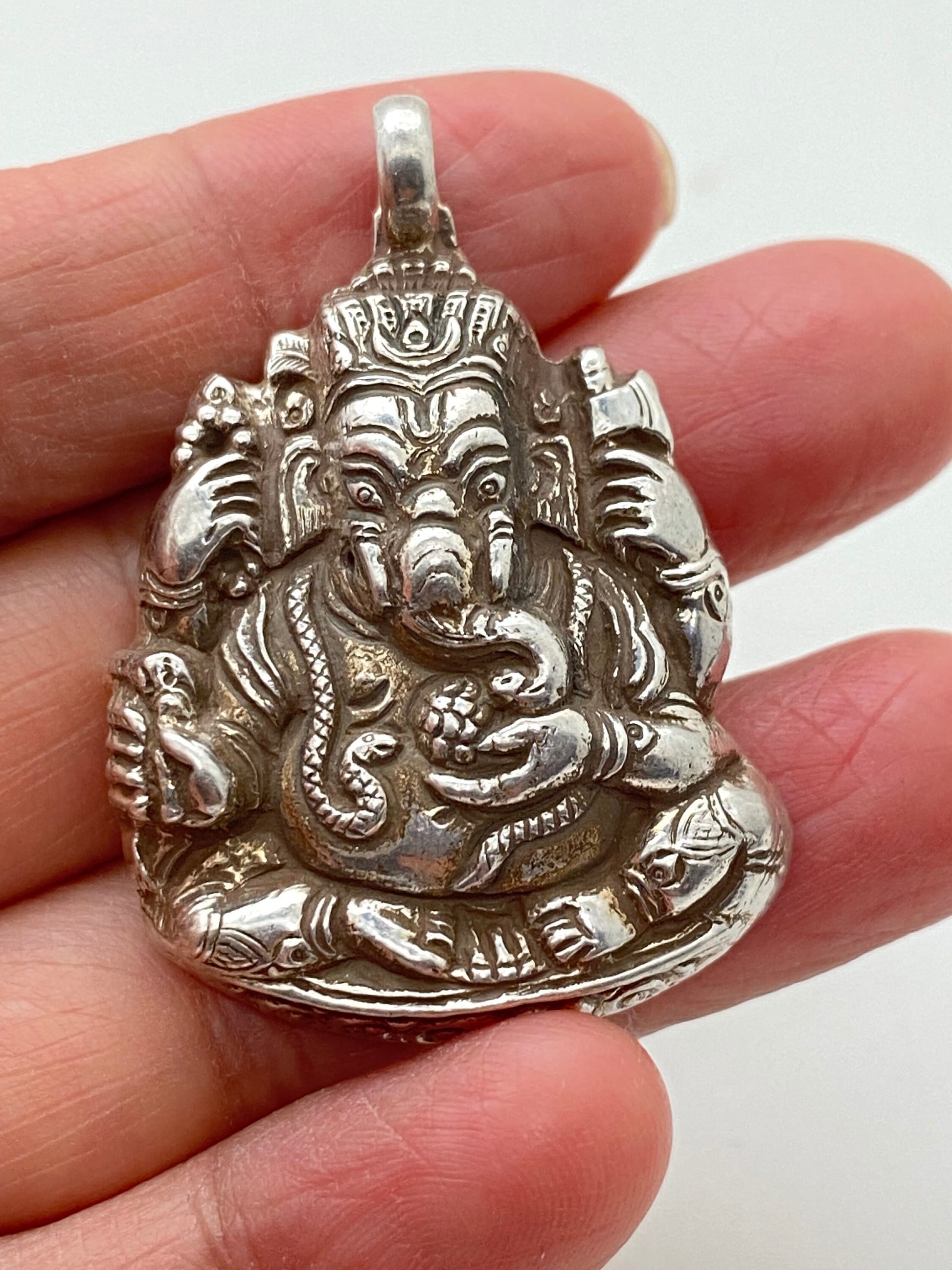 Ganesh pendant,handcrafted,sterling silver,spiritual,protection, Hindu, Buddhist Deity,Himalayan,Nepalese