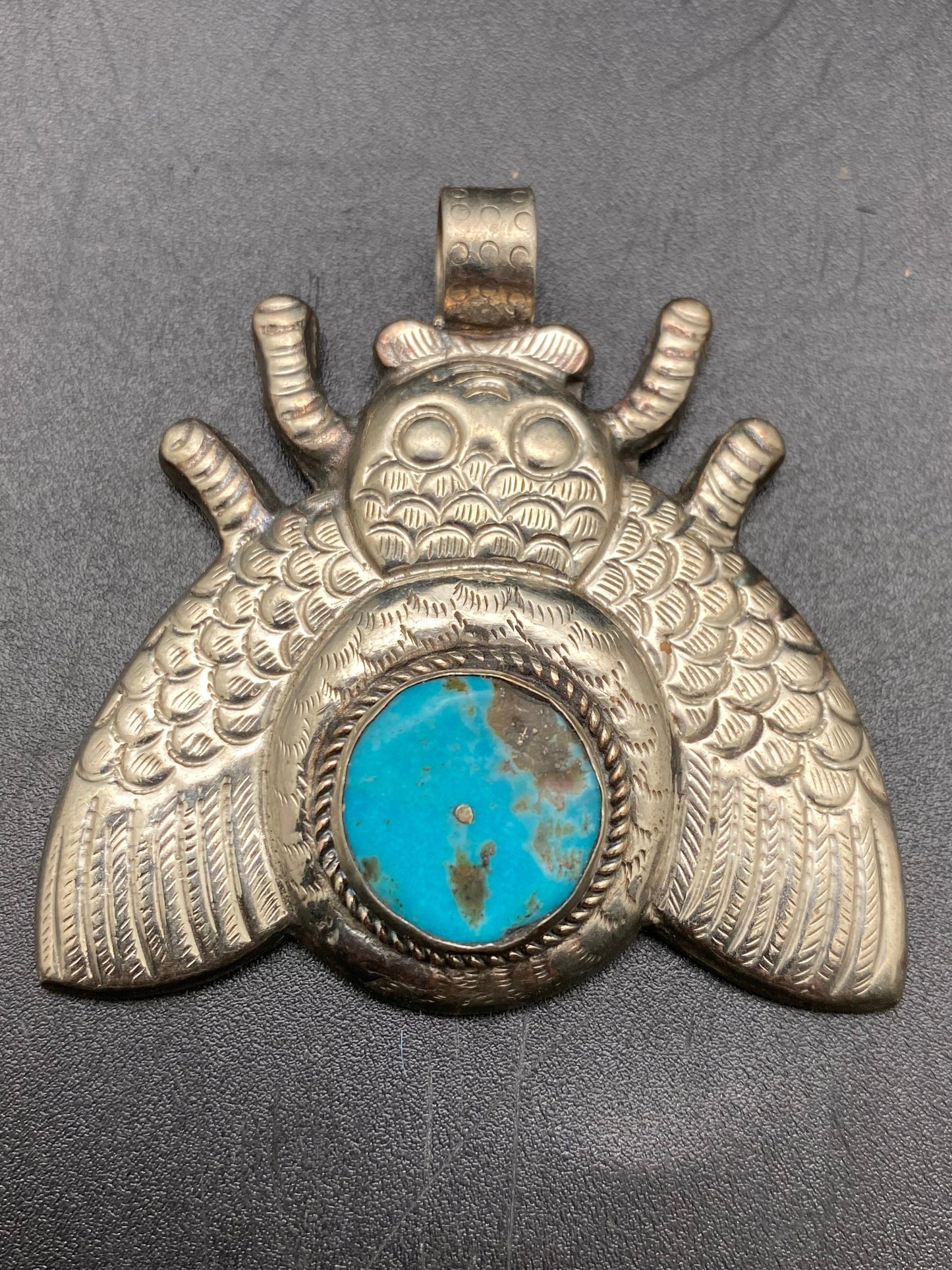 Bug pendant,Beetle, handcrafted, Tibetan silver,Turquoise,ethnic style,Nepalese