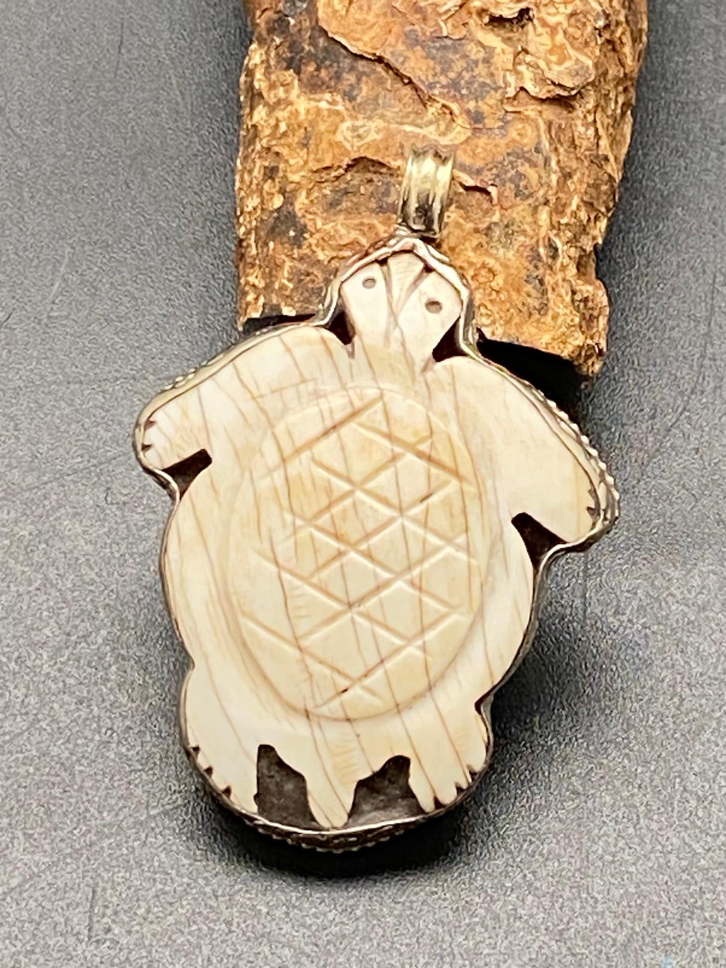 Turtle pendant,Shell carved turtle,handcrafted,Tibetan silver,Nepalese