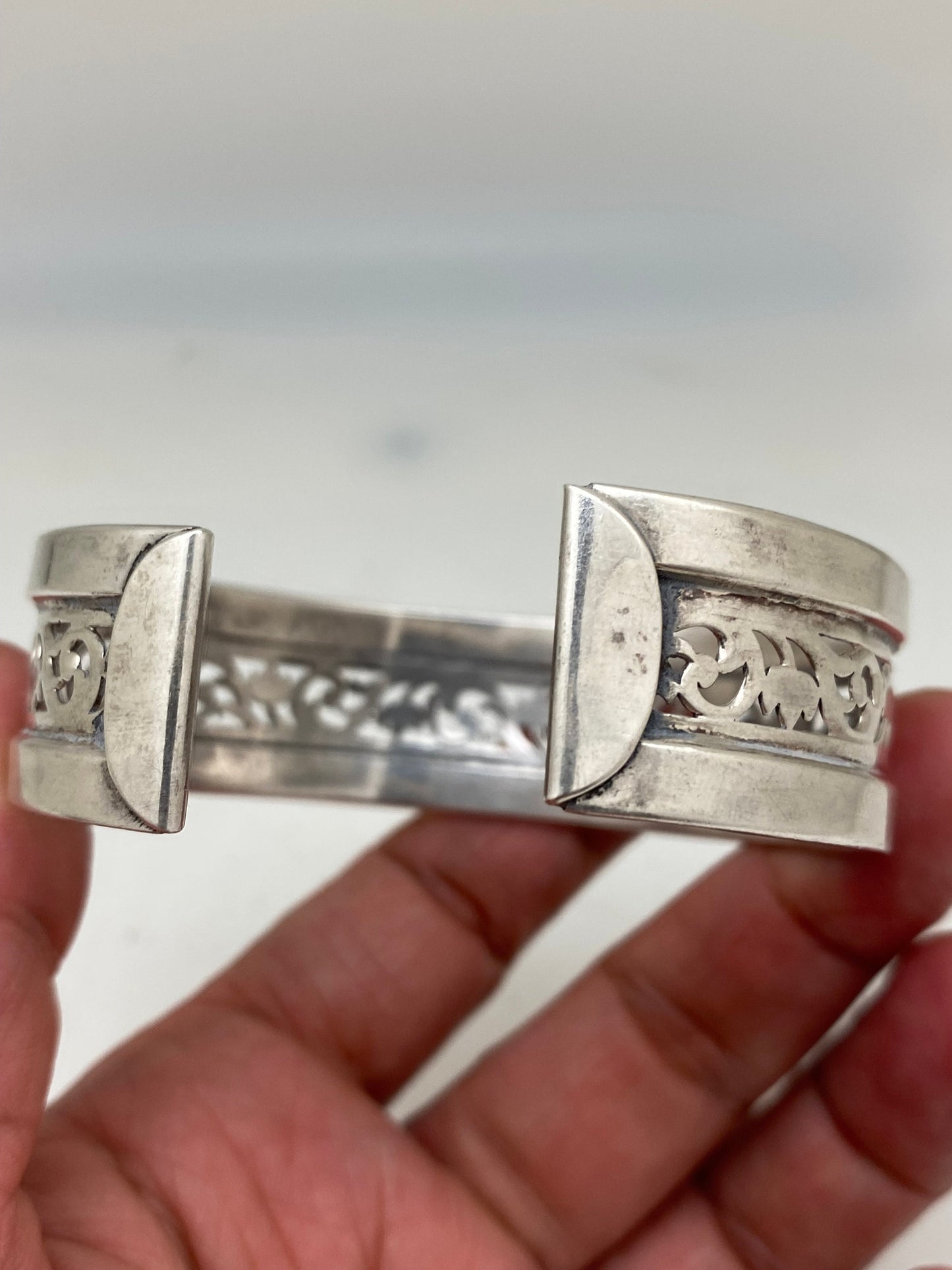 sterling silver bangle, cuff bracelet, handcrafted,adjustable,nepalese