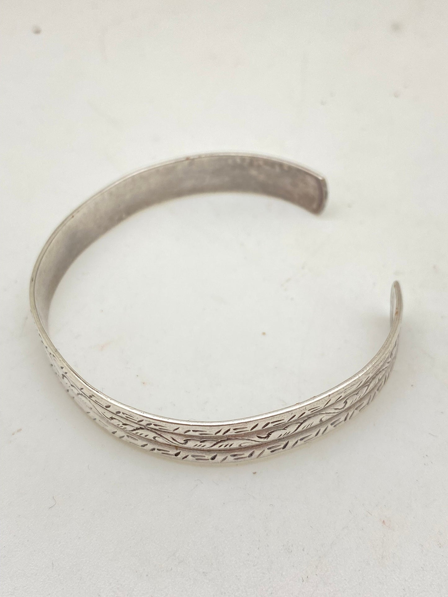 sterling silver bangle, cuff bracelet, handcrafted,adjustable,Nepalese