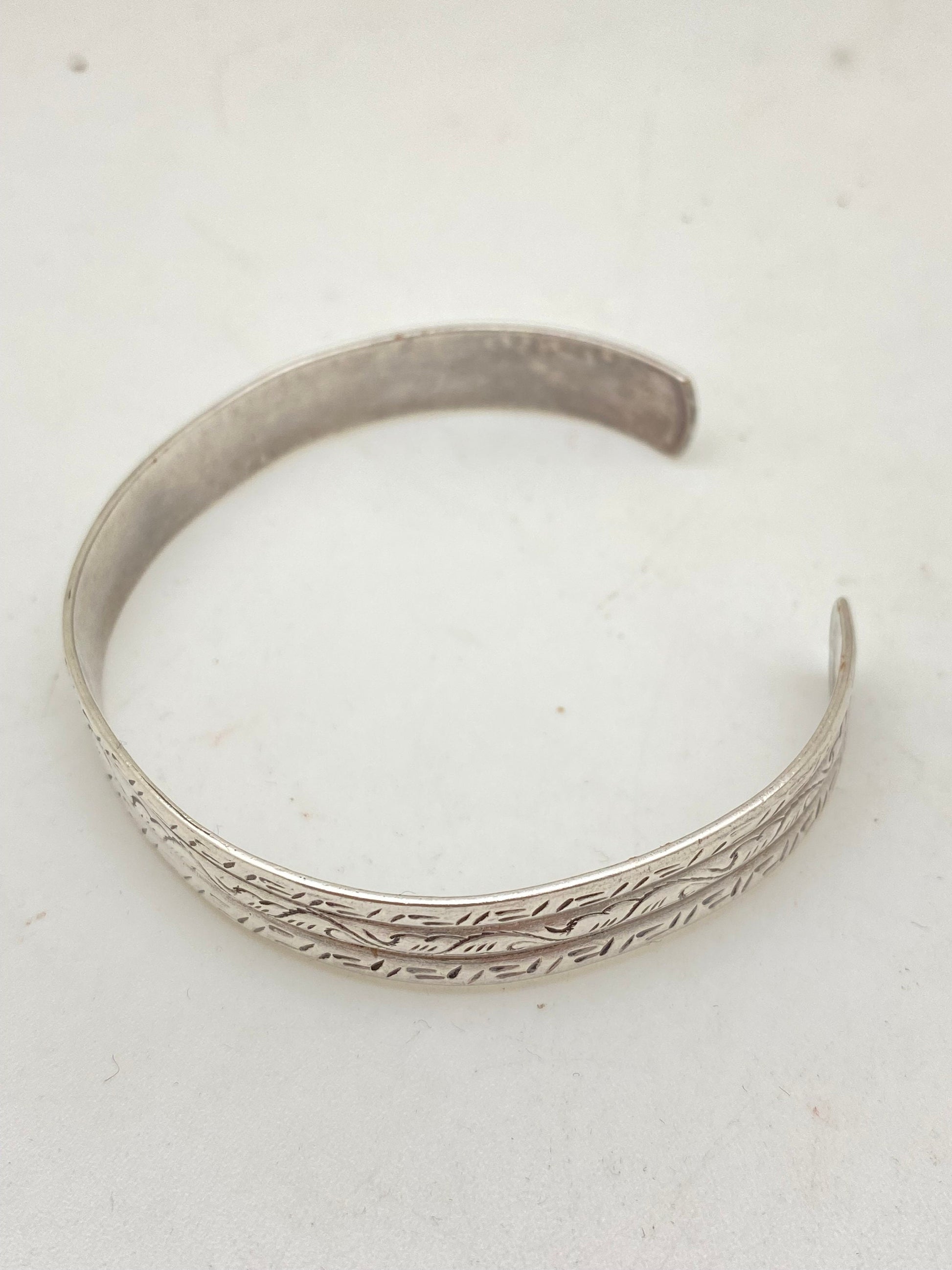 sterling silver bangle, cuff bracelet, handcrafted,adjustable,Nepalese