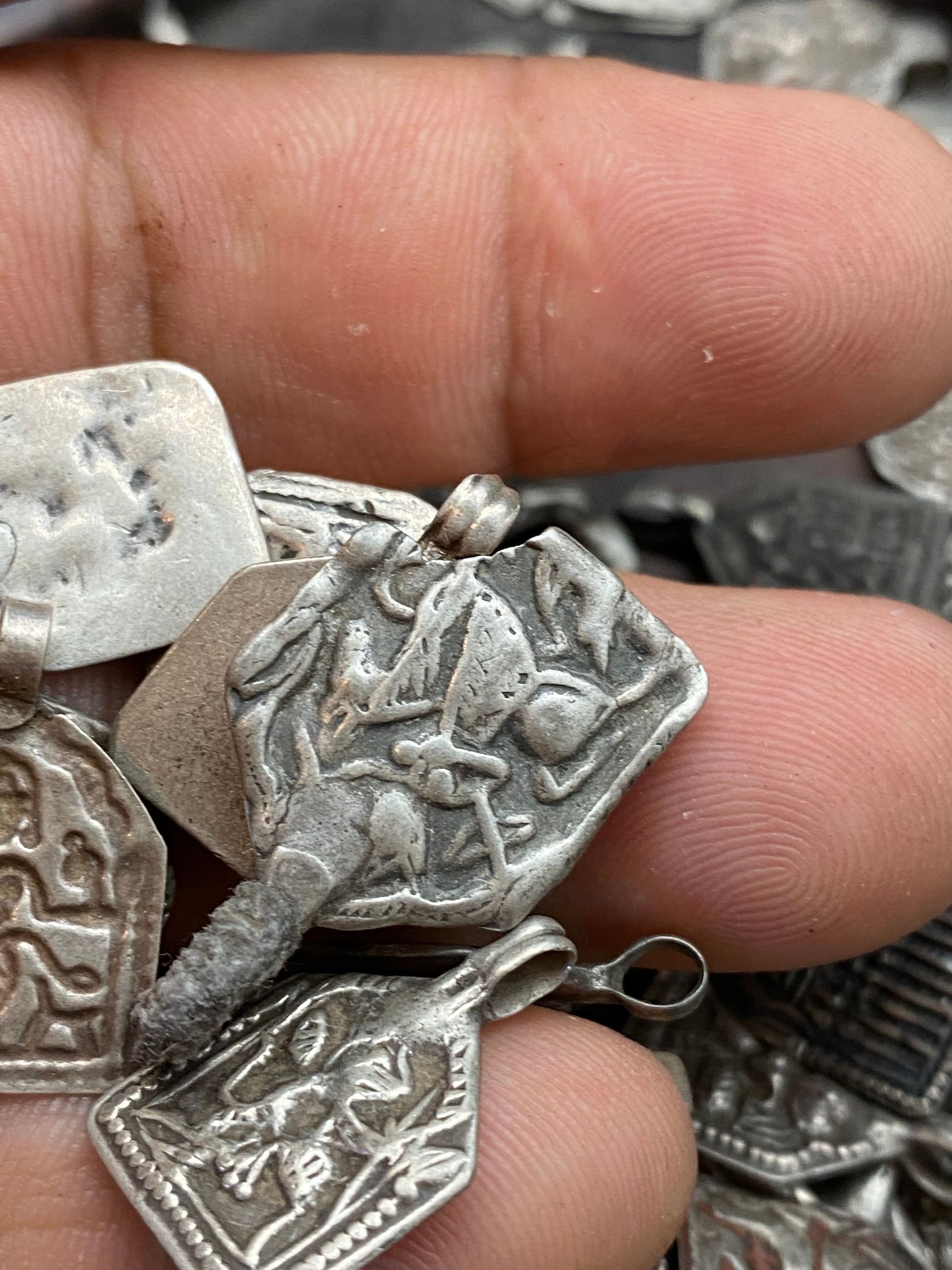 vintage sterling silver amulet, master handcrafted, price for each