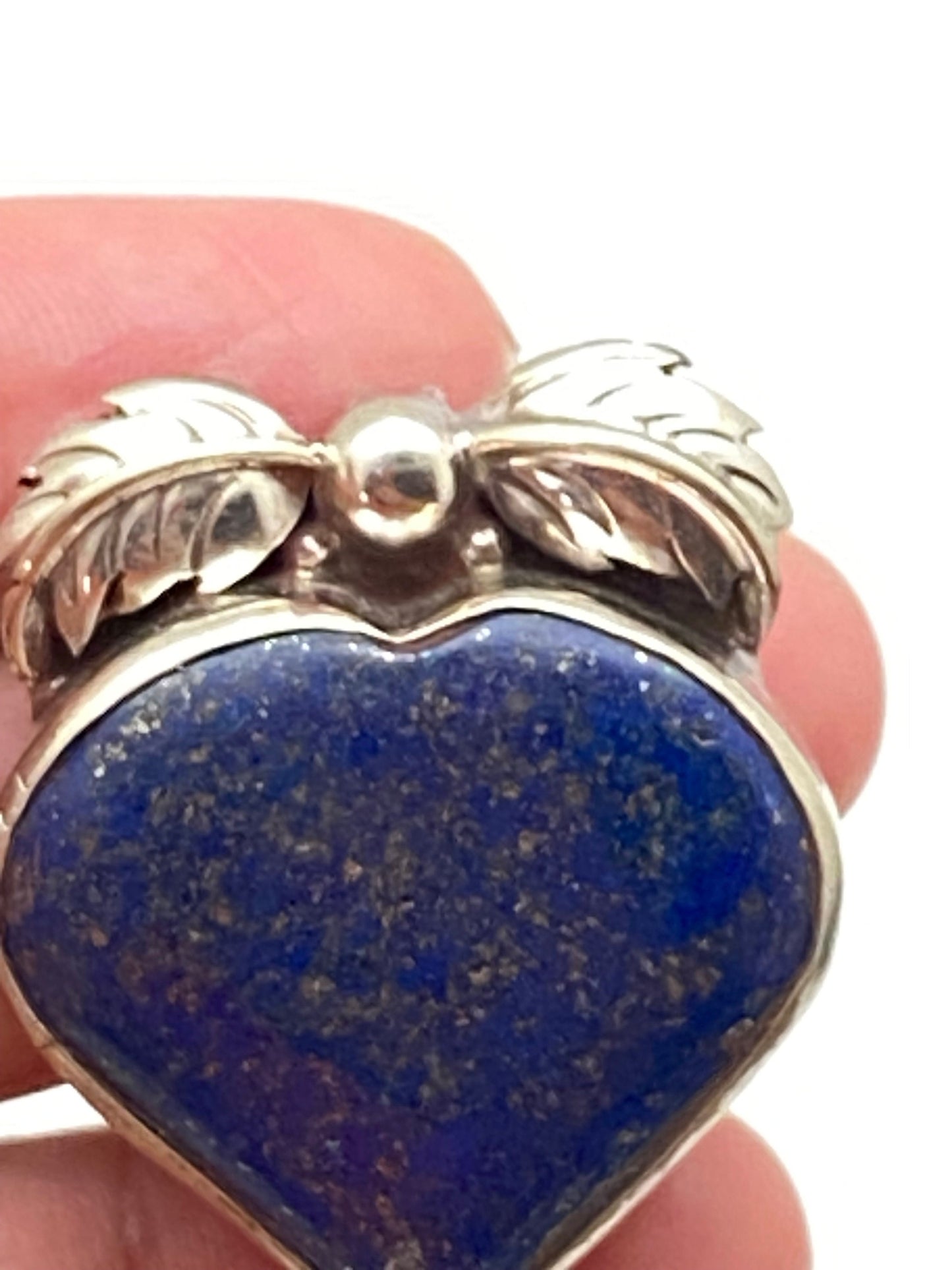 Lapis heart shape pendant,tibetan silver,handcrated,HImalayan,Nepalese