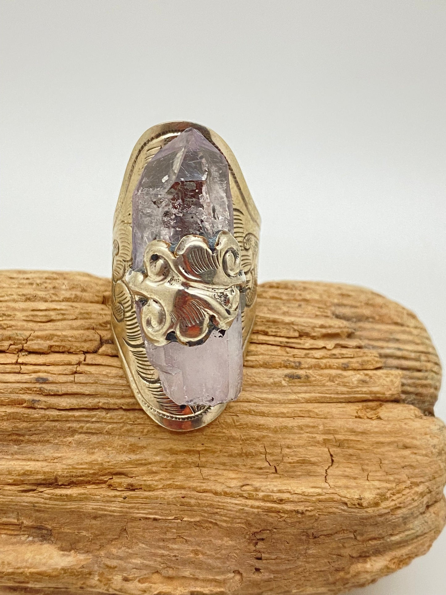Amethyst ring, hand crafted,adjustable, tibetansilver,Himalayan ,Nepalese