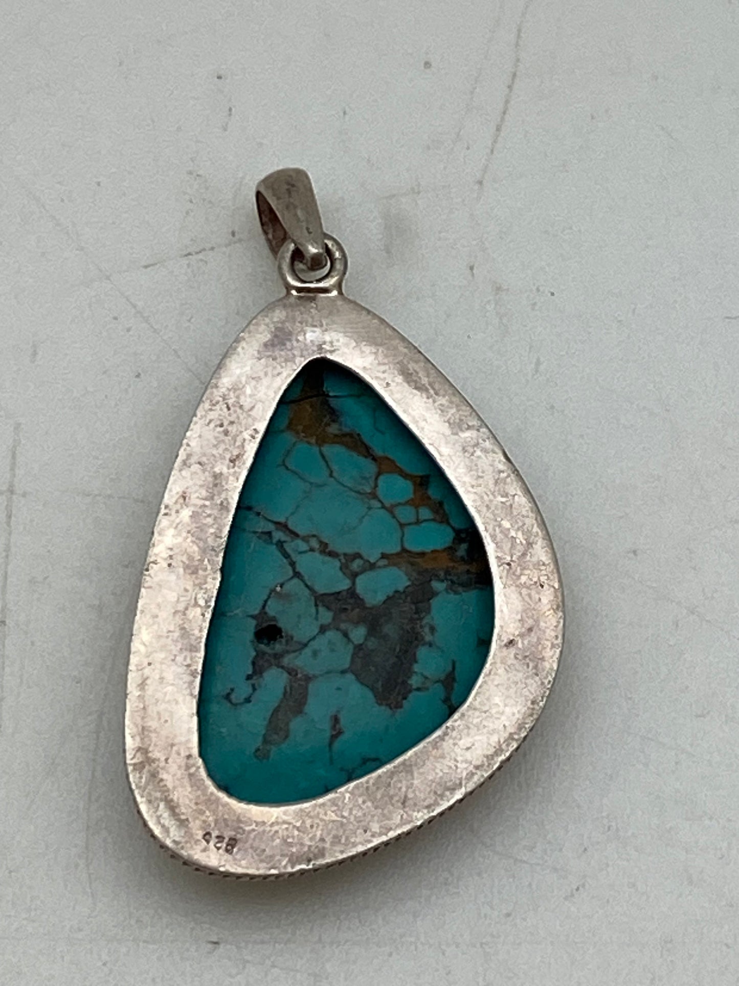 Handcrafted Turquoise Zambala Pendant: Sterling Silver Tibetan Amulet