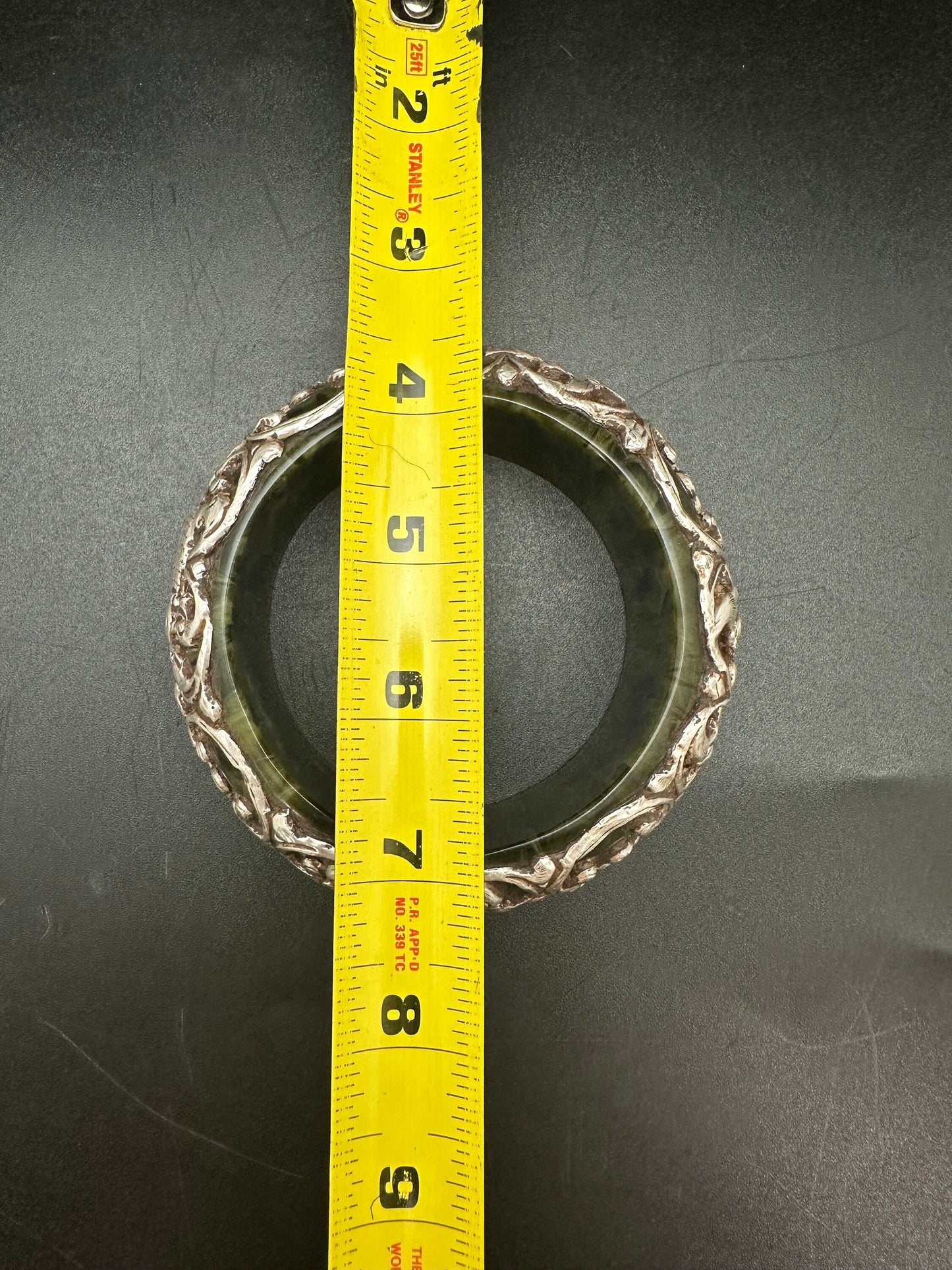 Tibetan bangle, sterling silver, animal design, resine core , master handcrafted tribal ethnic jewelry
