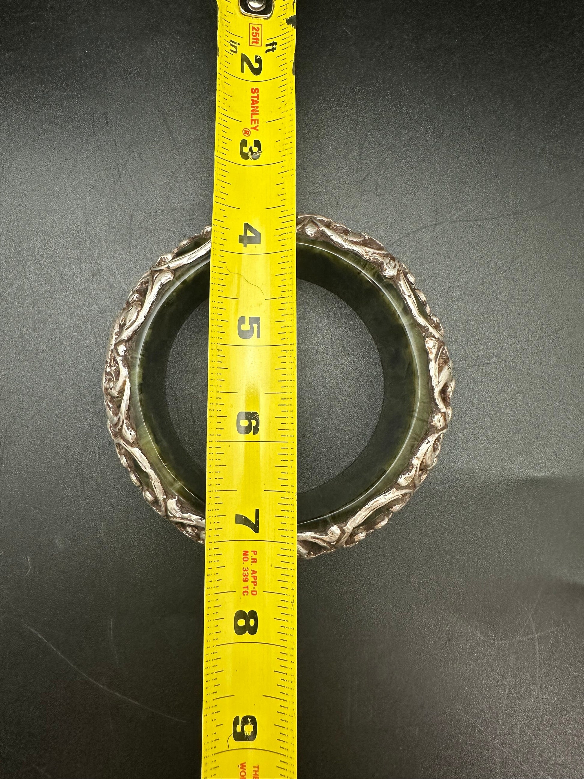 Tibetan bangle, sterling silver, animal design, resine core , master handcrafted tribal ethnic jewelry