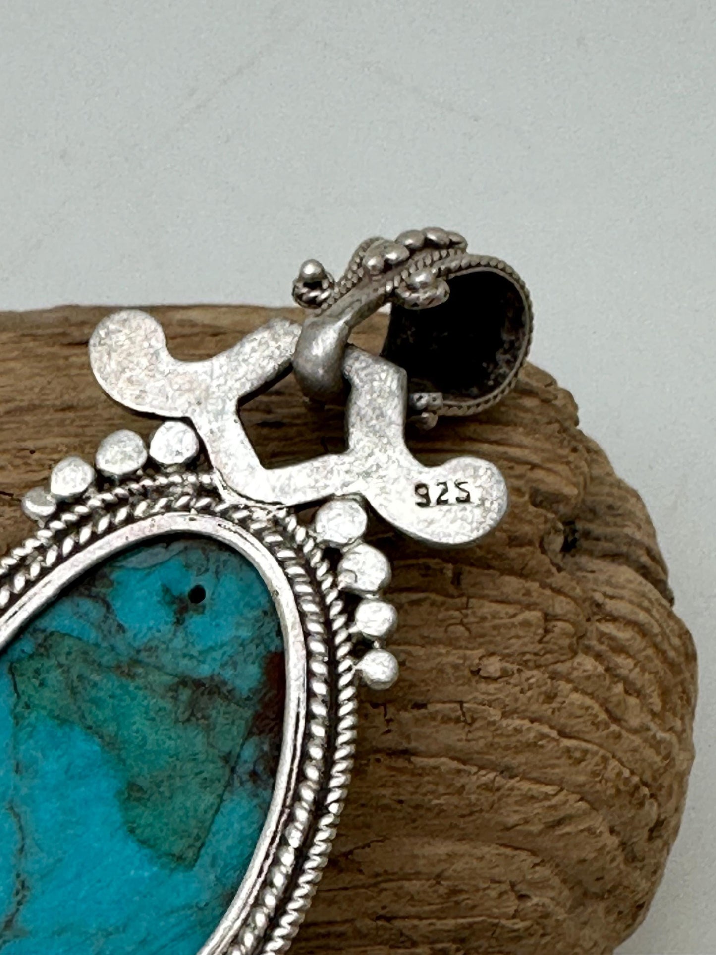 Tibetan turquoise butterfly pendant, coral inlay sterling silver, handcrafted, Tibetan design, Nepalese