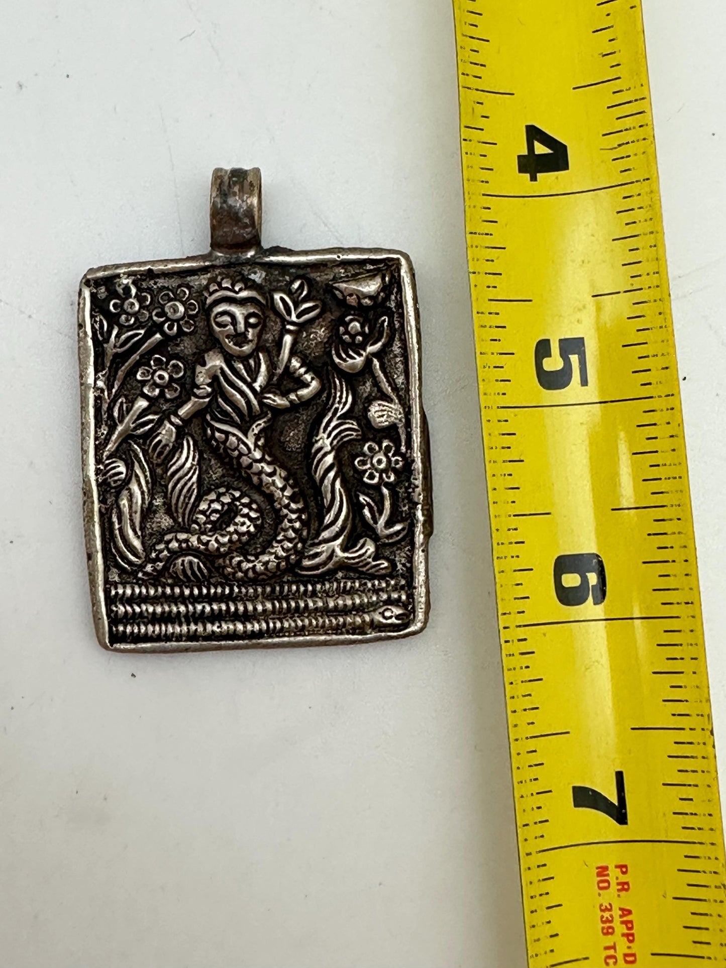mermaid pendant, handcrafted,Tibetan silver,Nepalese