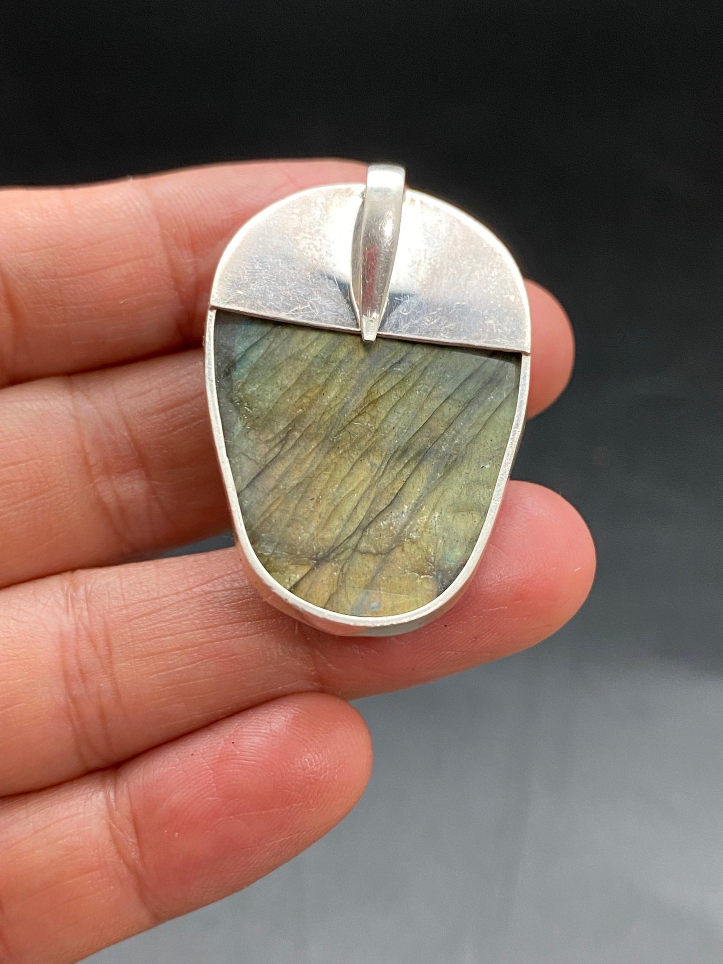 labradorite carved skull pendant, handcrafted,sterling silver, ethnic design,Nepalese