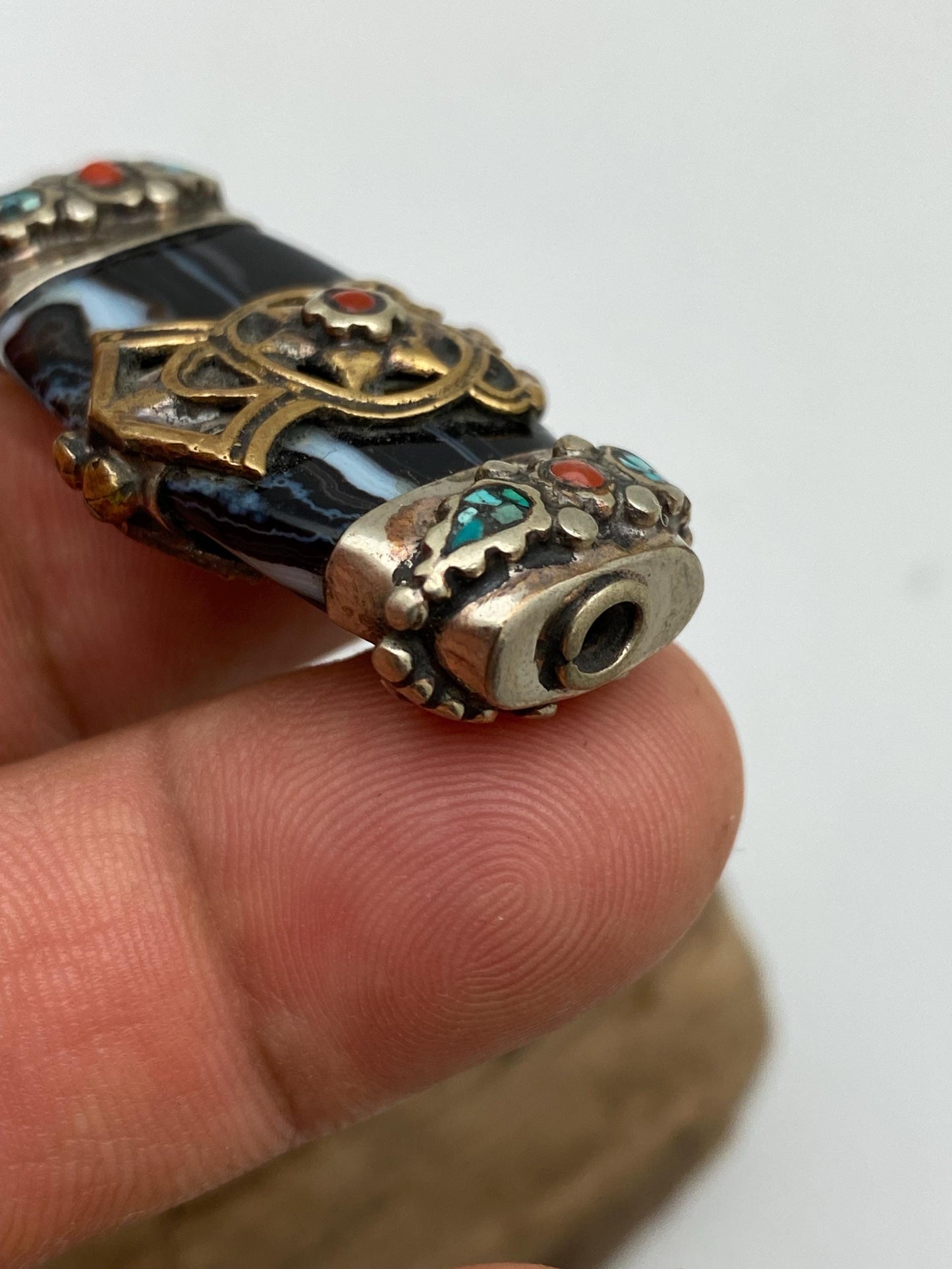 Tibetan bead, natural gate , master handcrafted