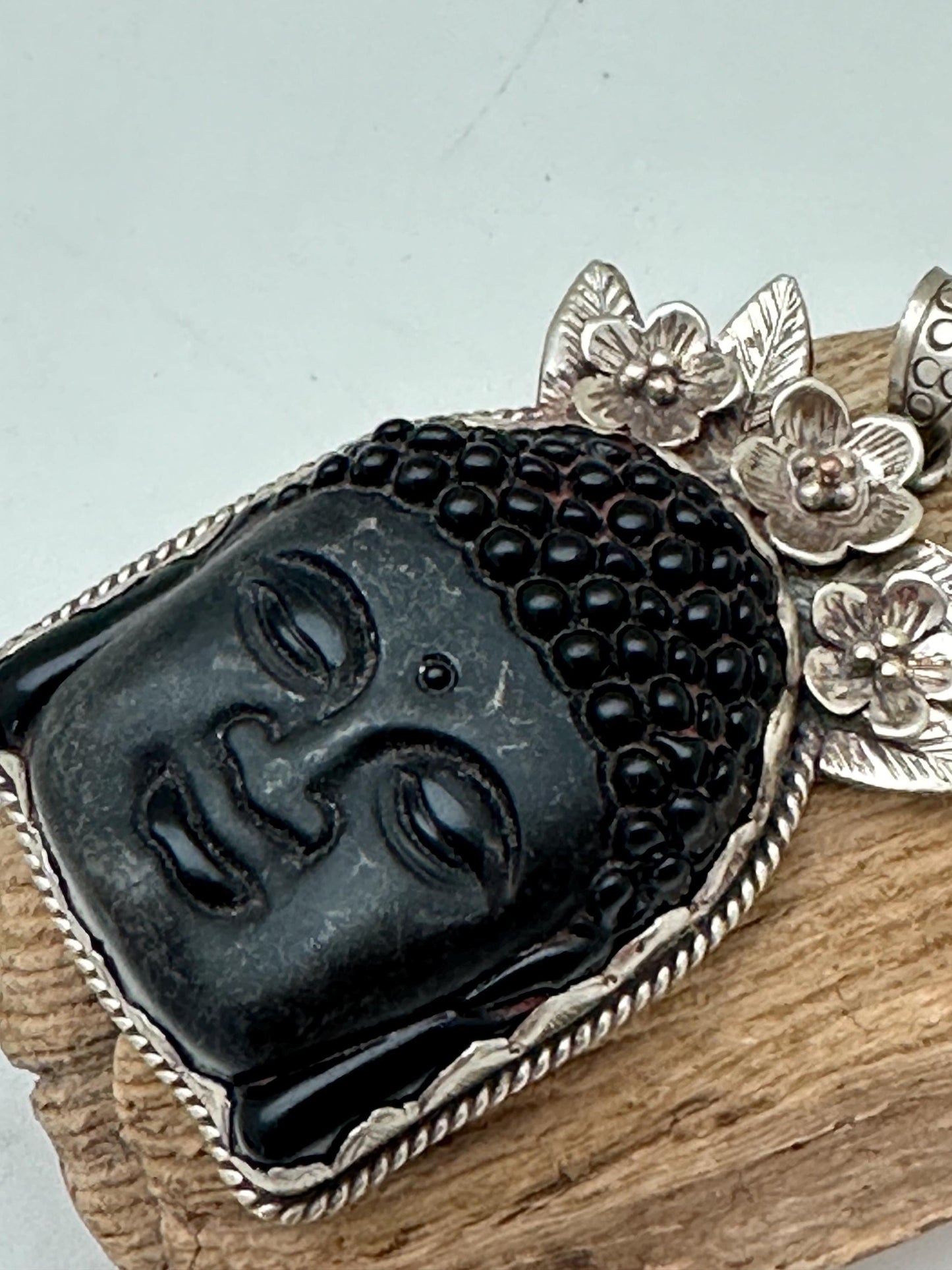 buddha necklace, black obsidian, clear obstacle,