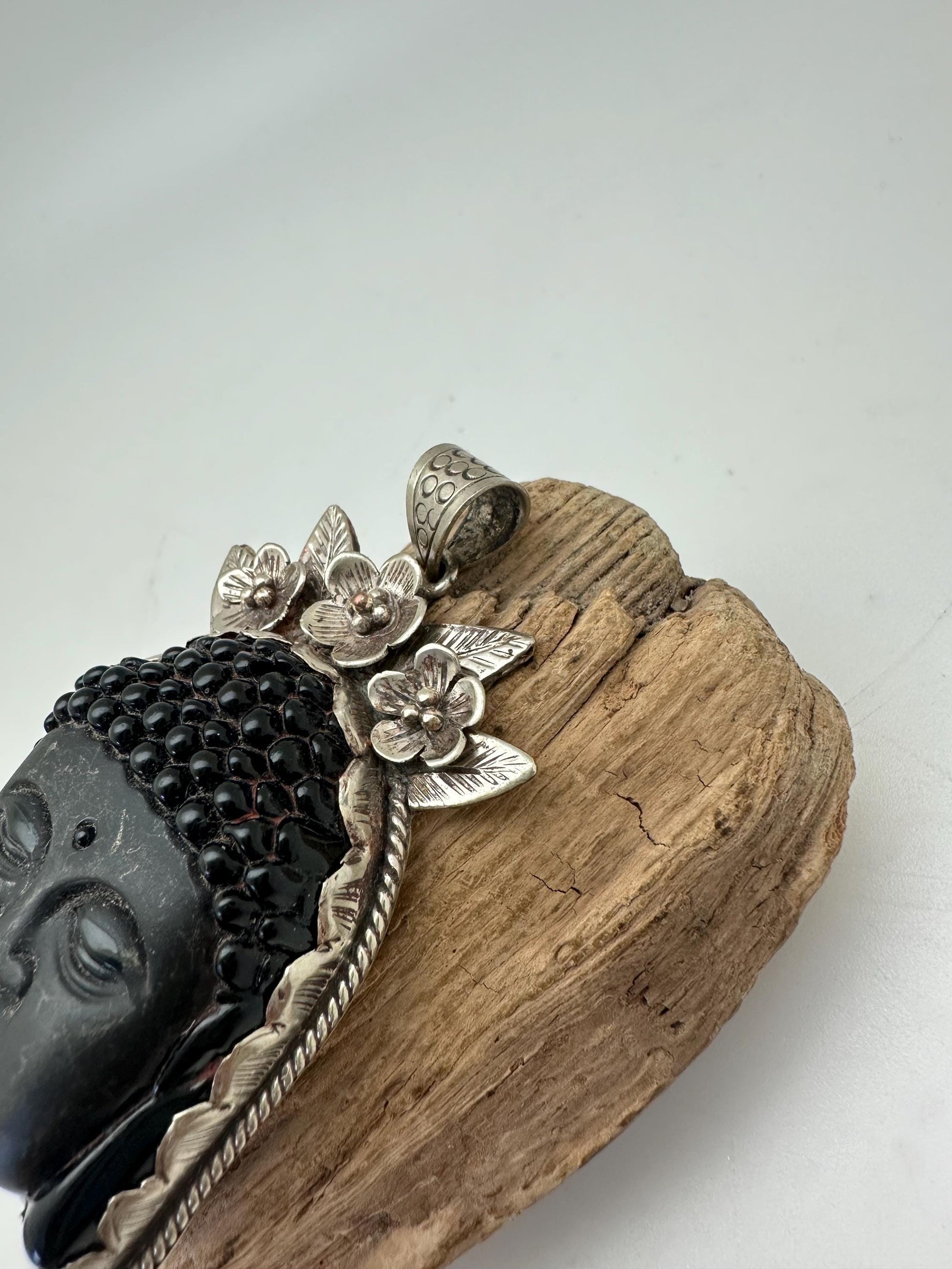buddha necklace, black obsidian, clear obstacle,