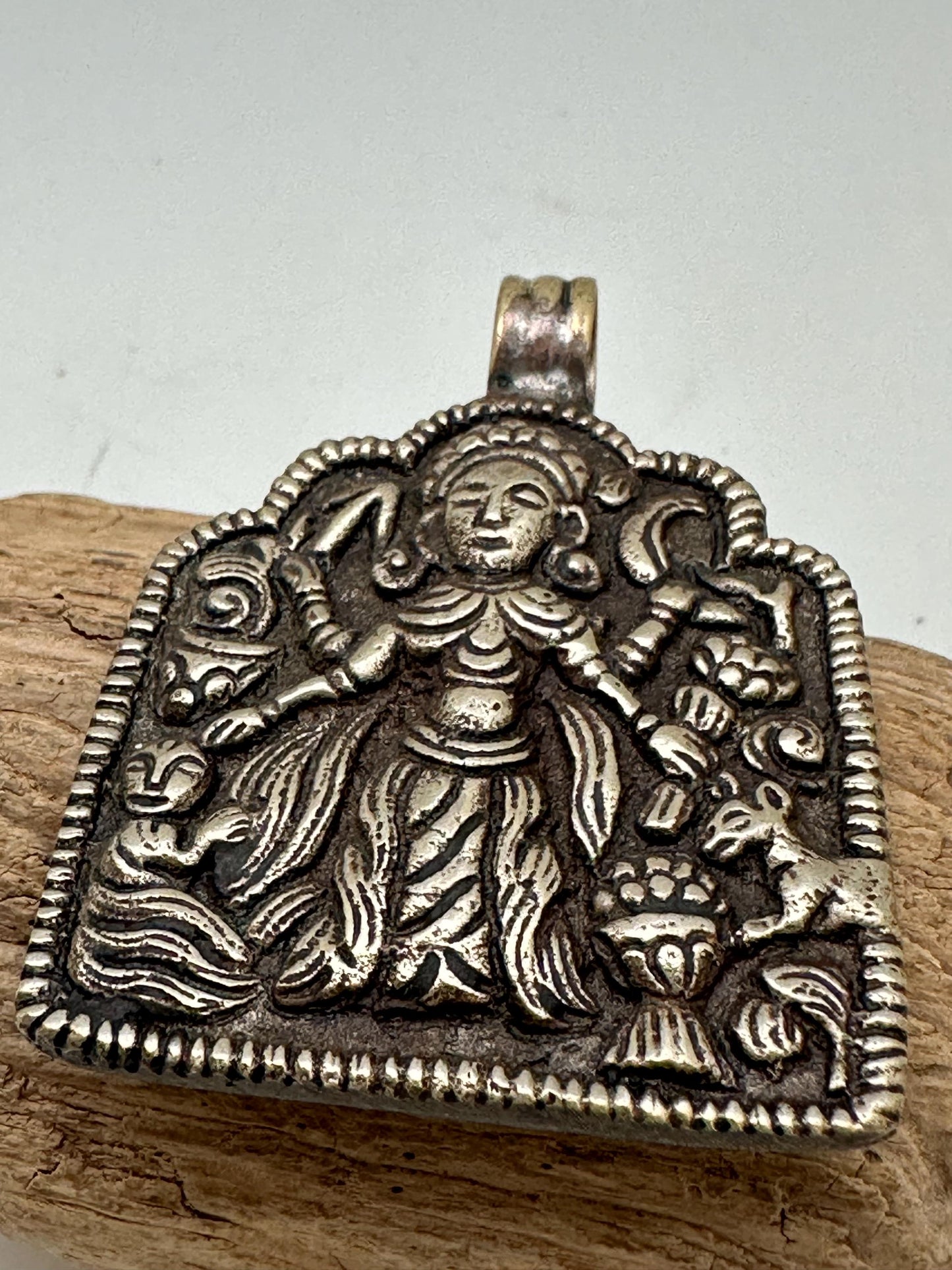 kali pendant, master handcrafted with Tibetan silver, Hindu goddess