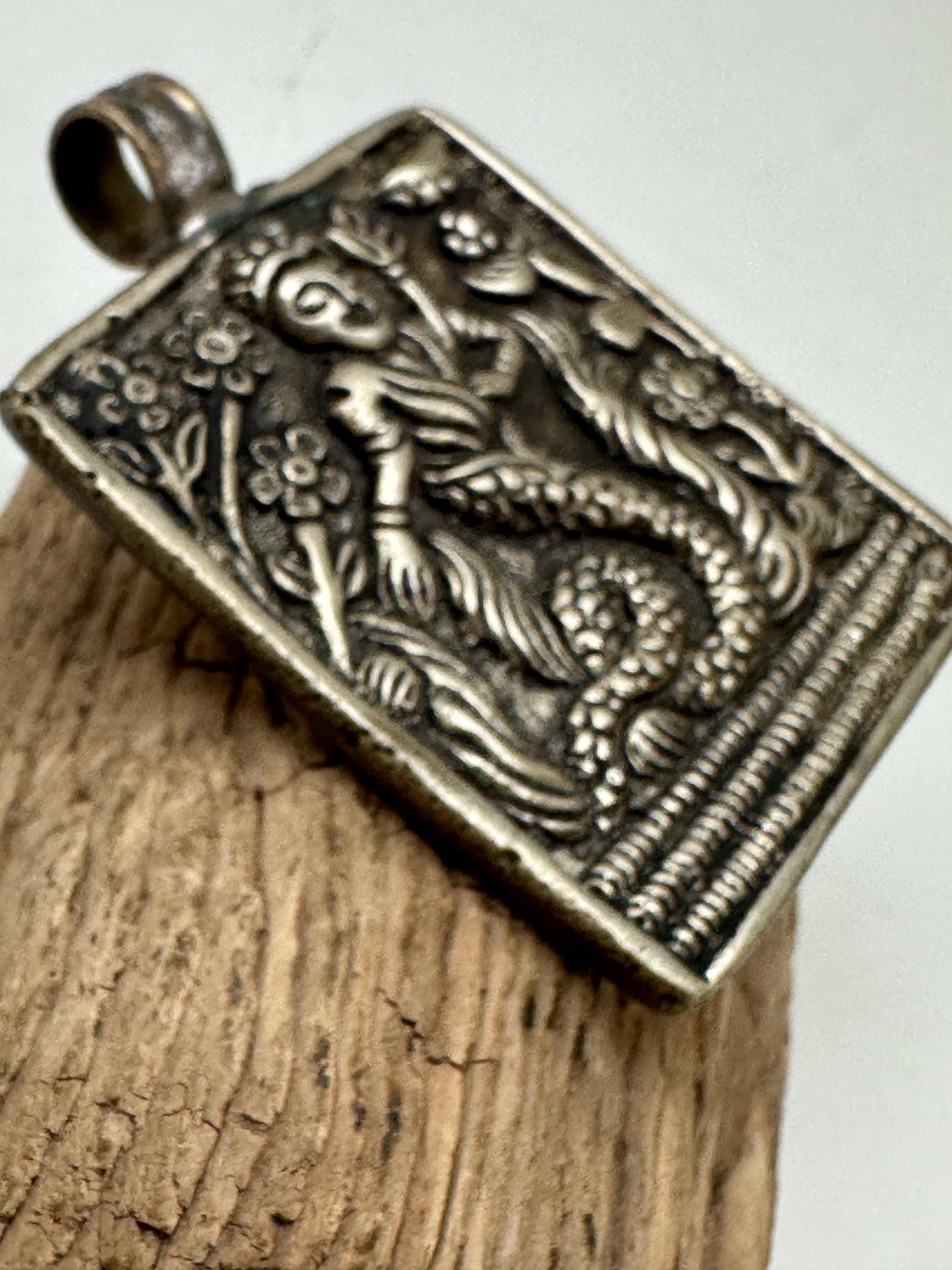 mermaid pendant, handcrafted,Tibetan silver,Nepalese