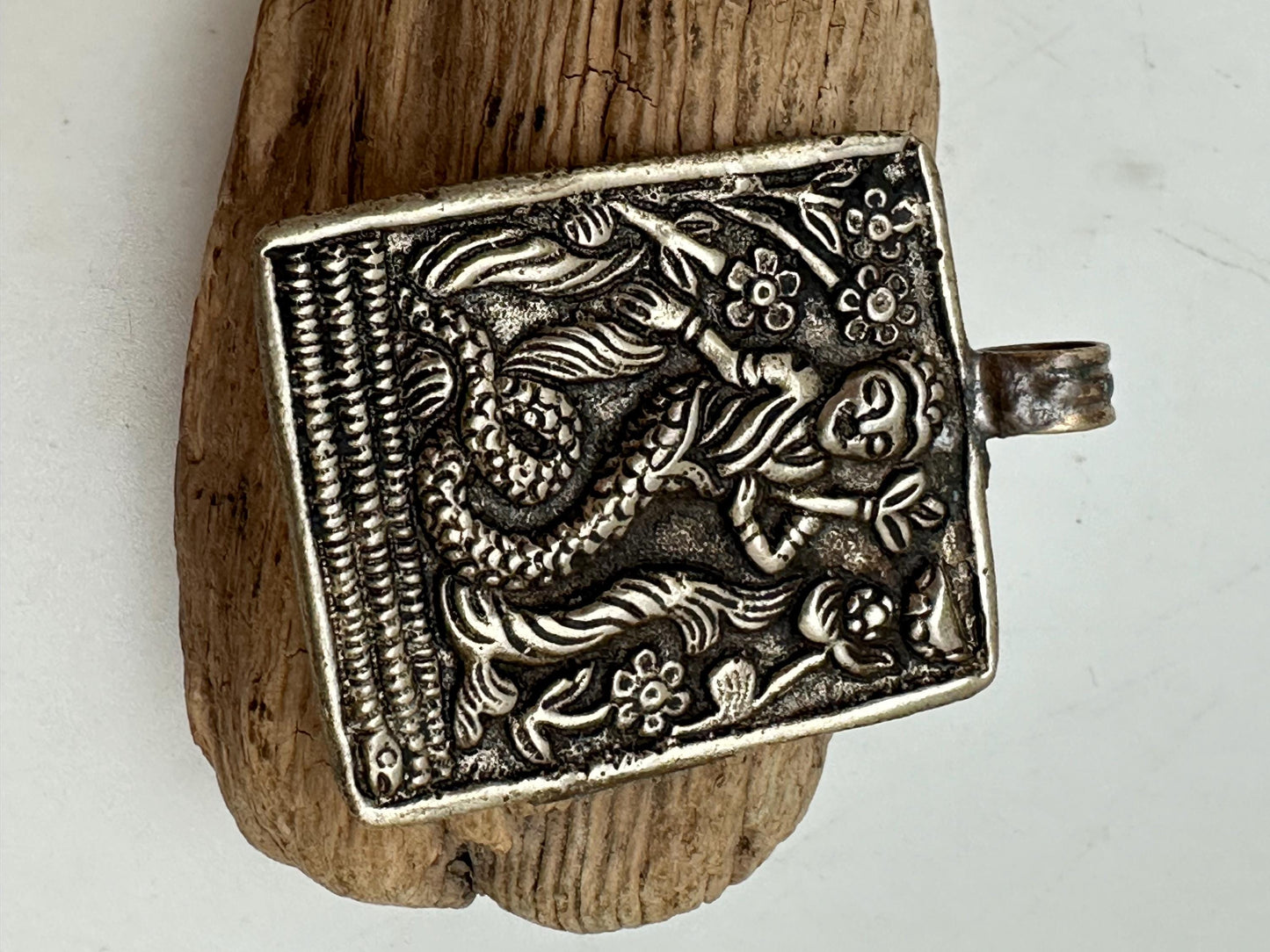 mermaid pendant, handcrafted,Tibetan silver,Nepalese