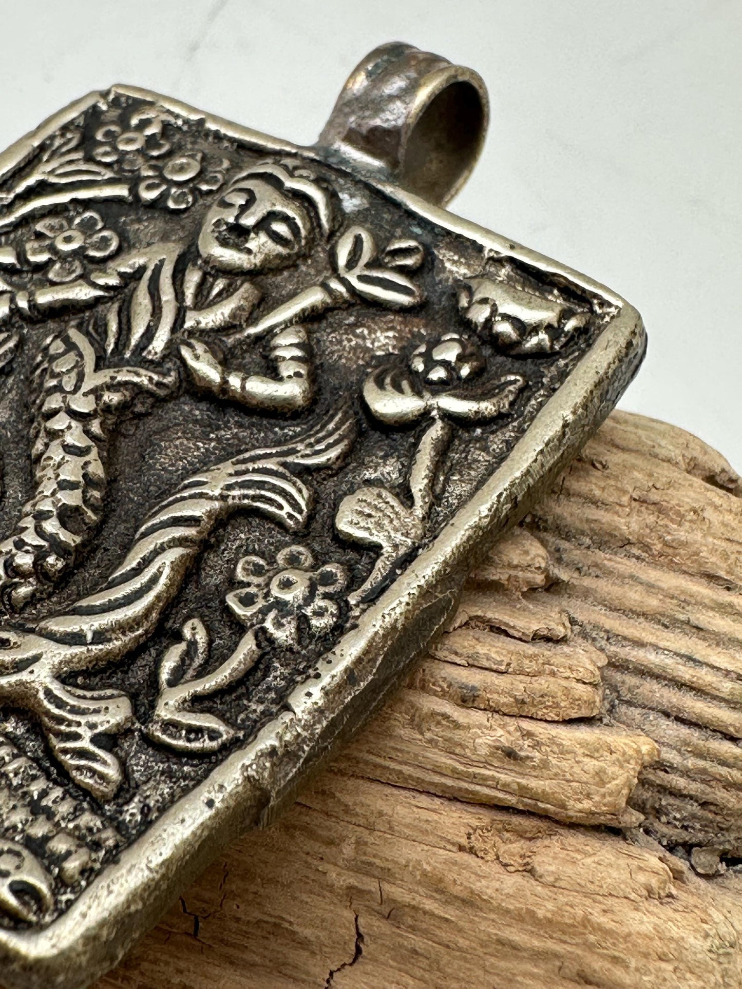 mermaid pendant, handcrafted,Tibetan silver,Nepalese