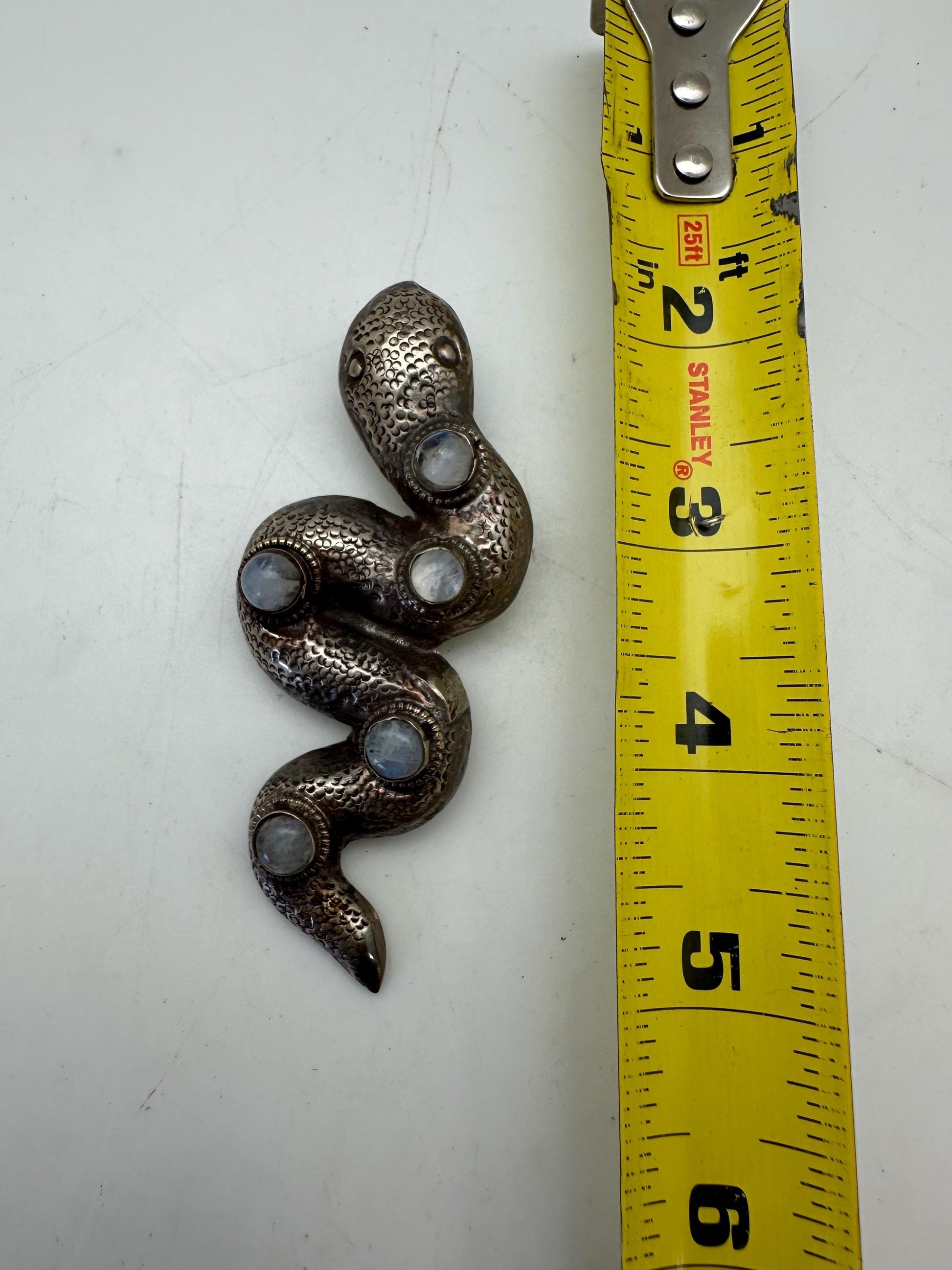 snake pendant, moon stone, ethnic jewelry,