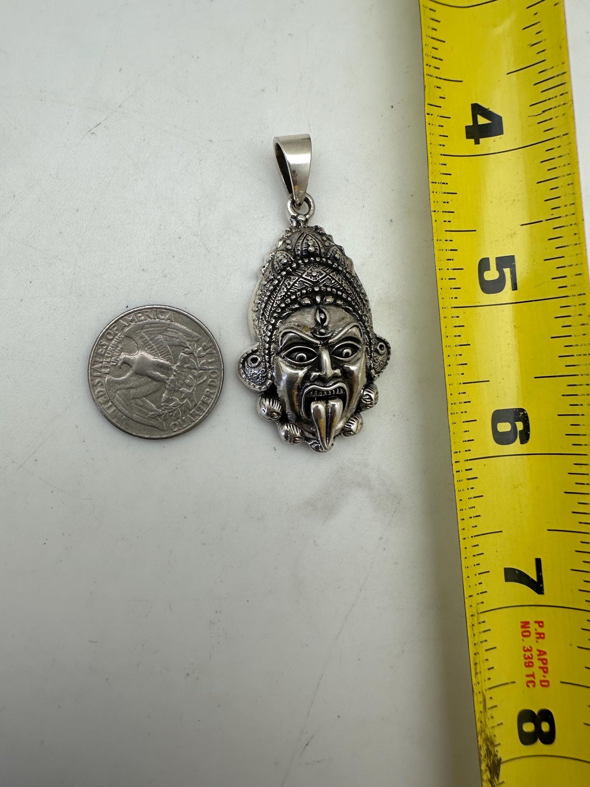 goddess kali, sterling silver Kali, Hindu jewel,