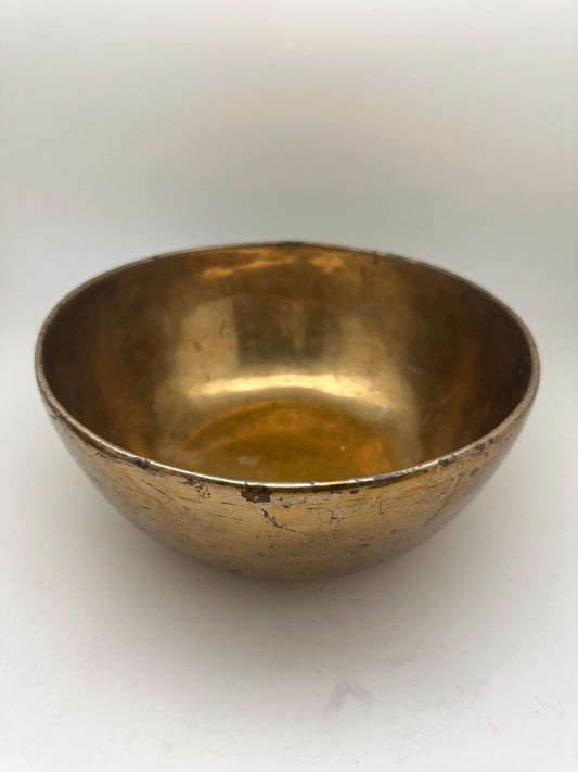 Antique Gold Plated Tibetan Singing Bowl - 9 Inch