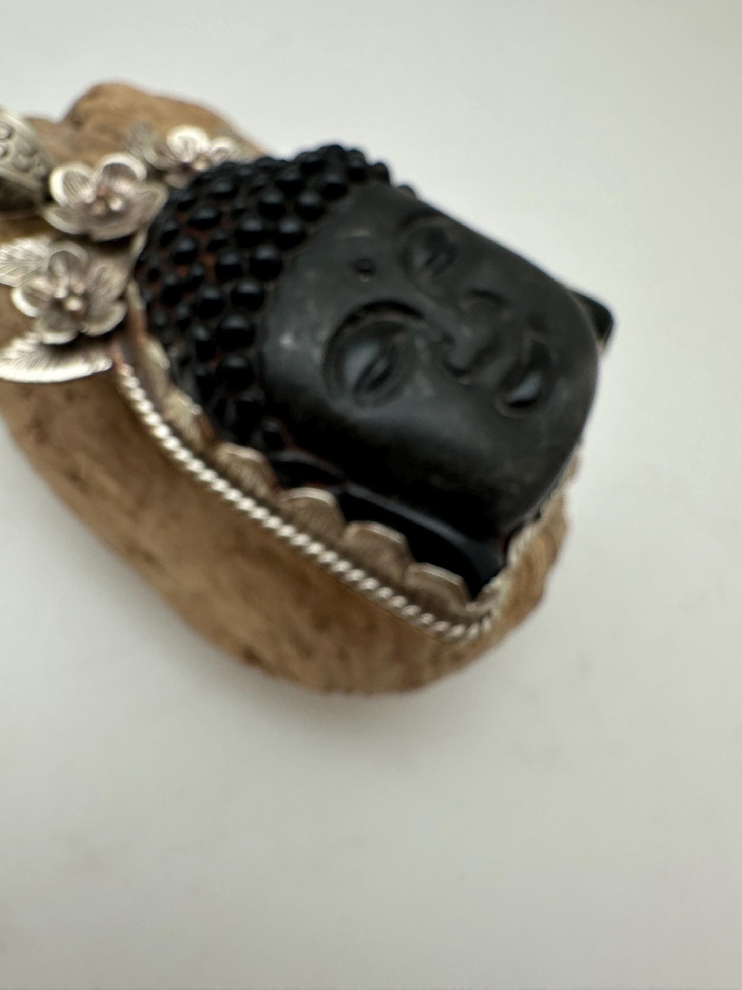 buddha necklace, black obsidian, clear obstacle,